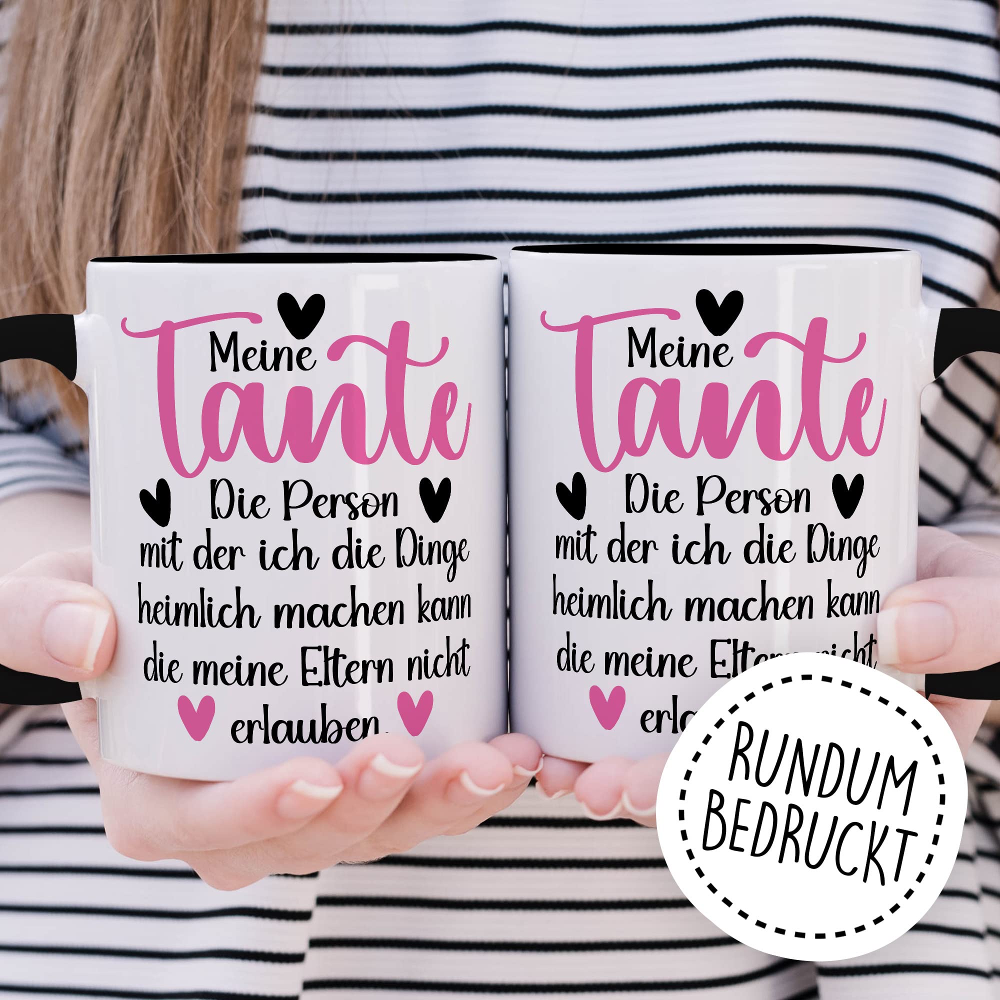 Tante Tasse Geschenk Patentante Kaffeetasse lustig Geschenkidee Familie Kaffee-Becher Nichte Neffe Humor Heimlich Dinge die meine Eltern nicht erlauben Spruch