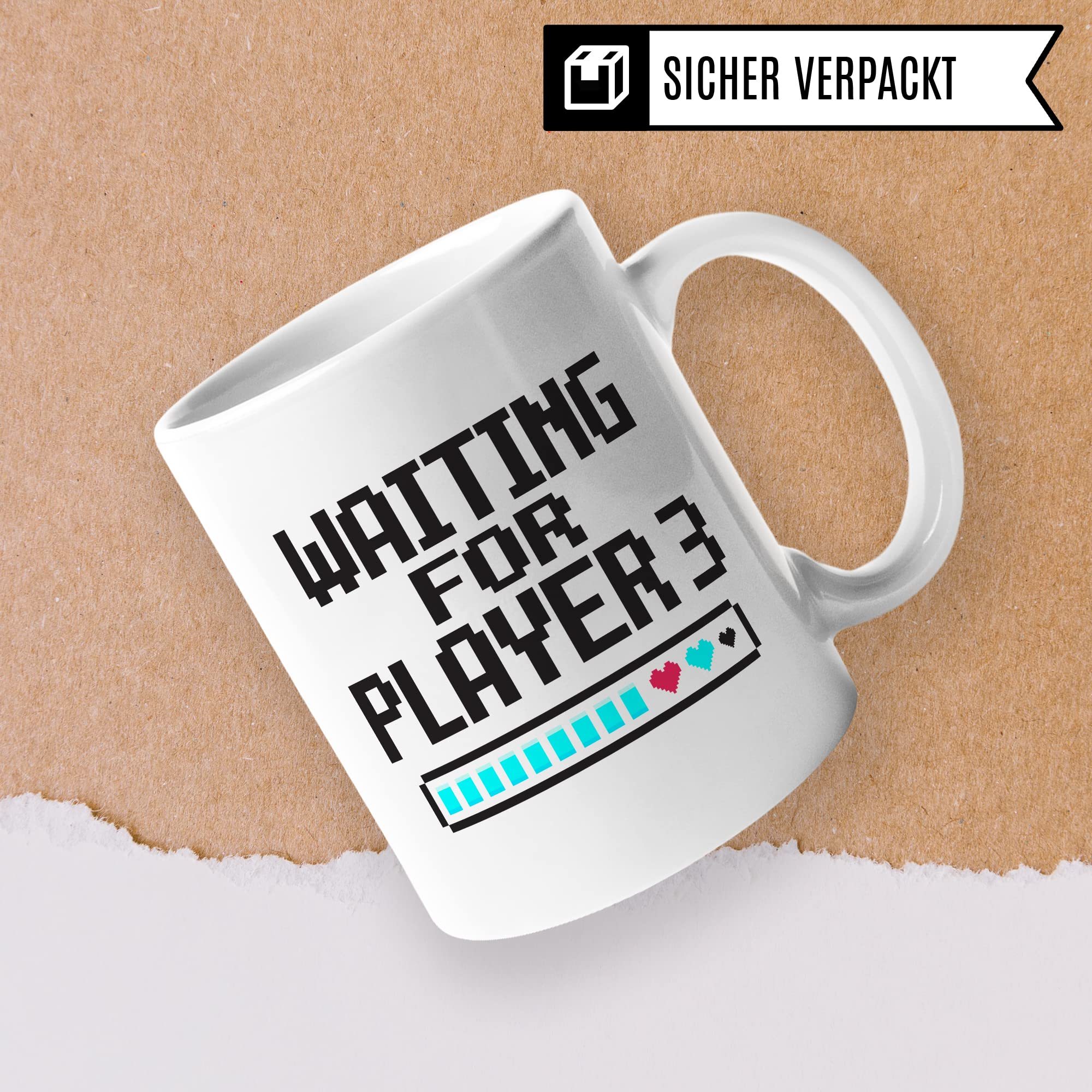 Schwangerschaft Tasse, Waiting for Player 3, Geschenk werdende Eltern, schöner Spruch Geschenkidee werdender Vater werdende Mutter Kaffeetasse, Eltern Geschenk