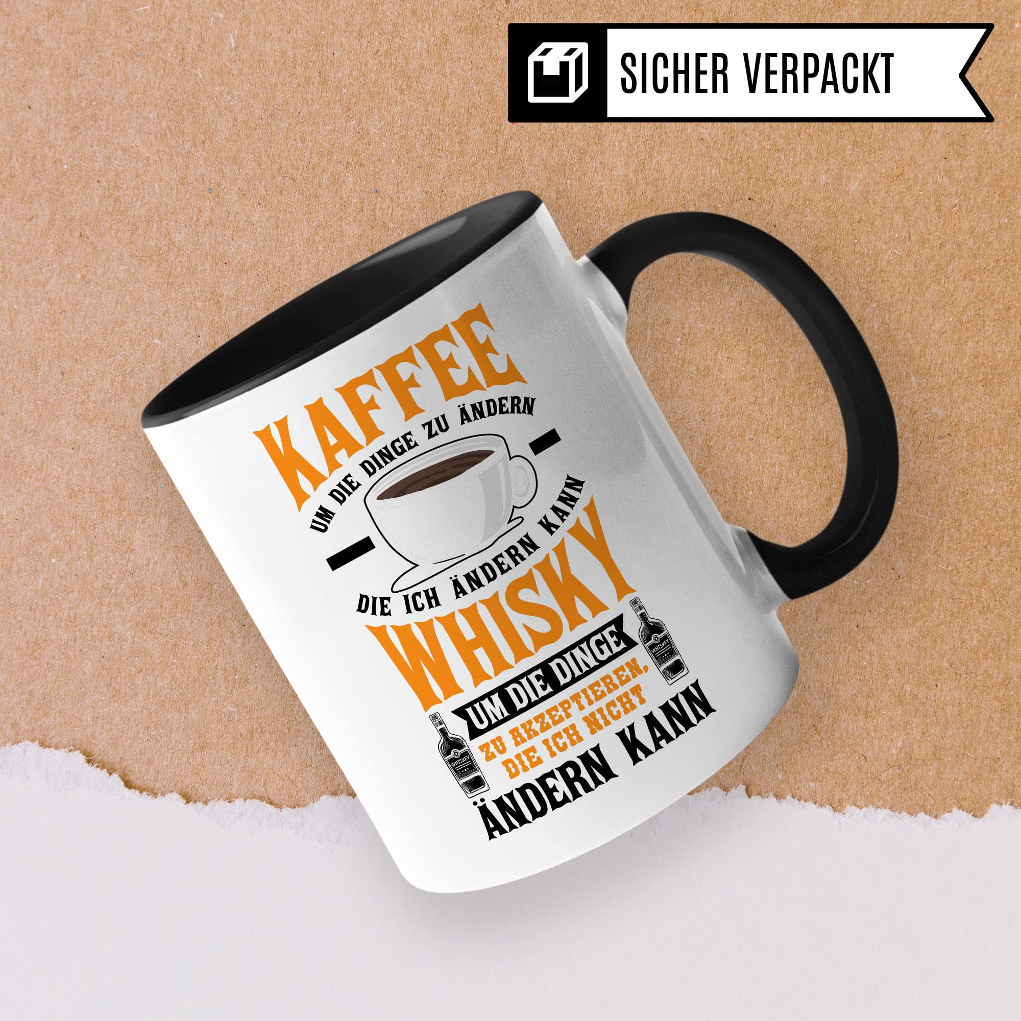 Whiskey Tasse Geschenkidee Kaffeetasse Humor Witz Geschenk für Trinker Kollege Kaffeebecher Whisky Becher