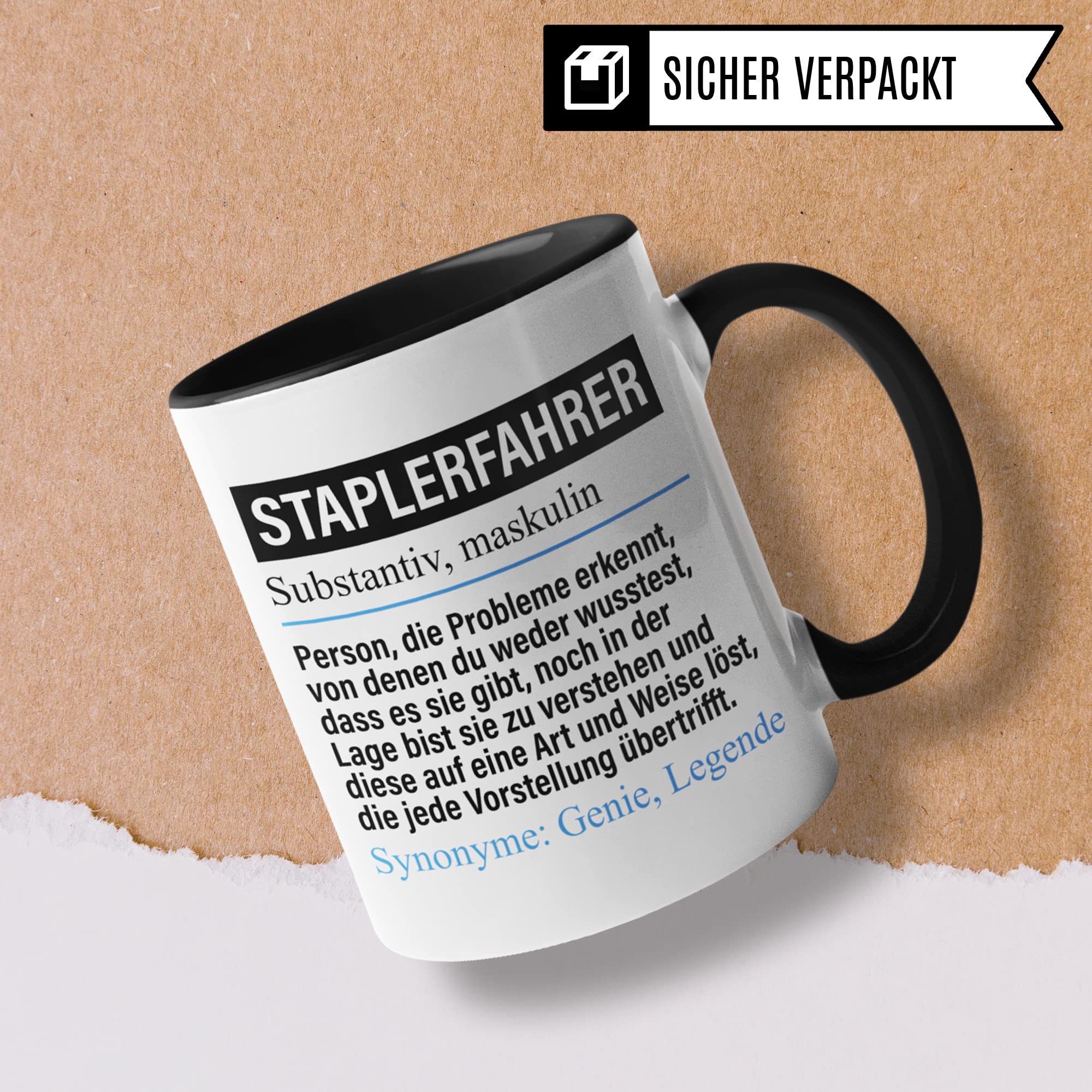 Tasse Staplerfahrer lustig, Staplerfahrer Geschenk Beruf, Spruch Kaffeebecher Stapler Fahrer Geschenkidee, Beruf Staplerfahren Kaffee-Tasse Teetasse Becher