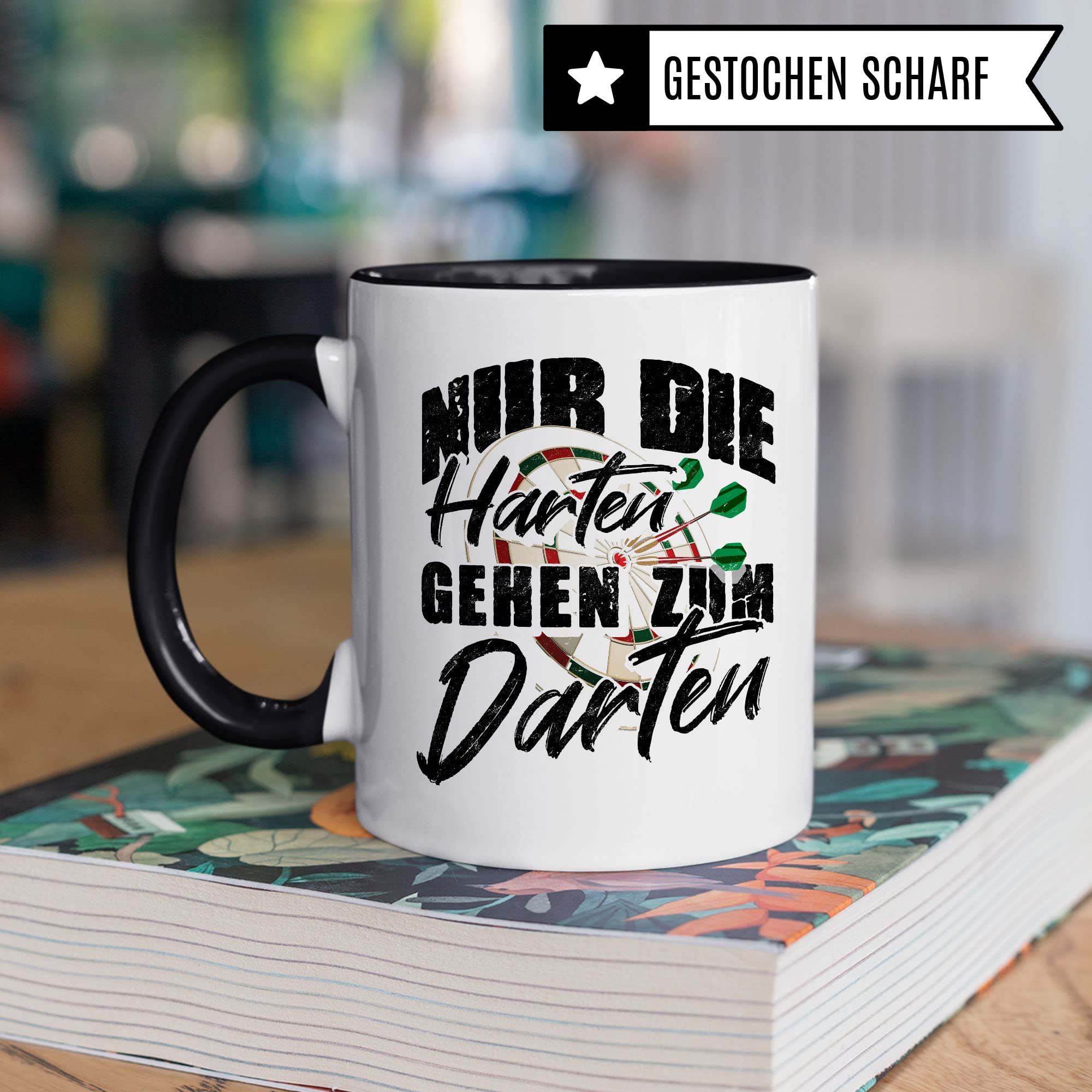 Dartspiel Tasse Geschenkidee Dart Kaffeetasse Humor Witz Geschenk für Dartspieler Kaffeebecher Darts Becher