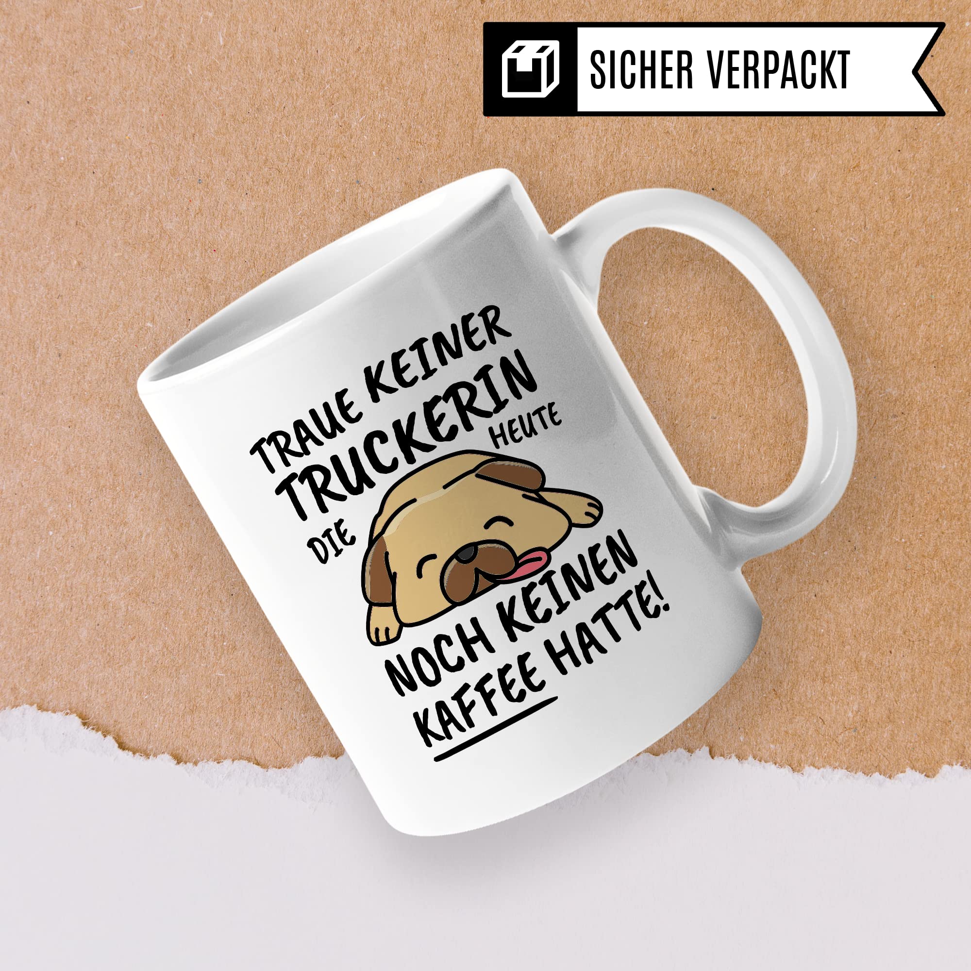 Tasse Truckerin lustig Truckerin Geschenk Beruf Spruch Kaffeebecher Truckerinnen Geschenkidee Lastwagenfahrerin LKW-Fahrerin Berufskraftfahrerin Truckerfahrer Kaffee-Tasse Teetasse Becher