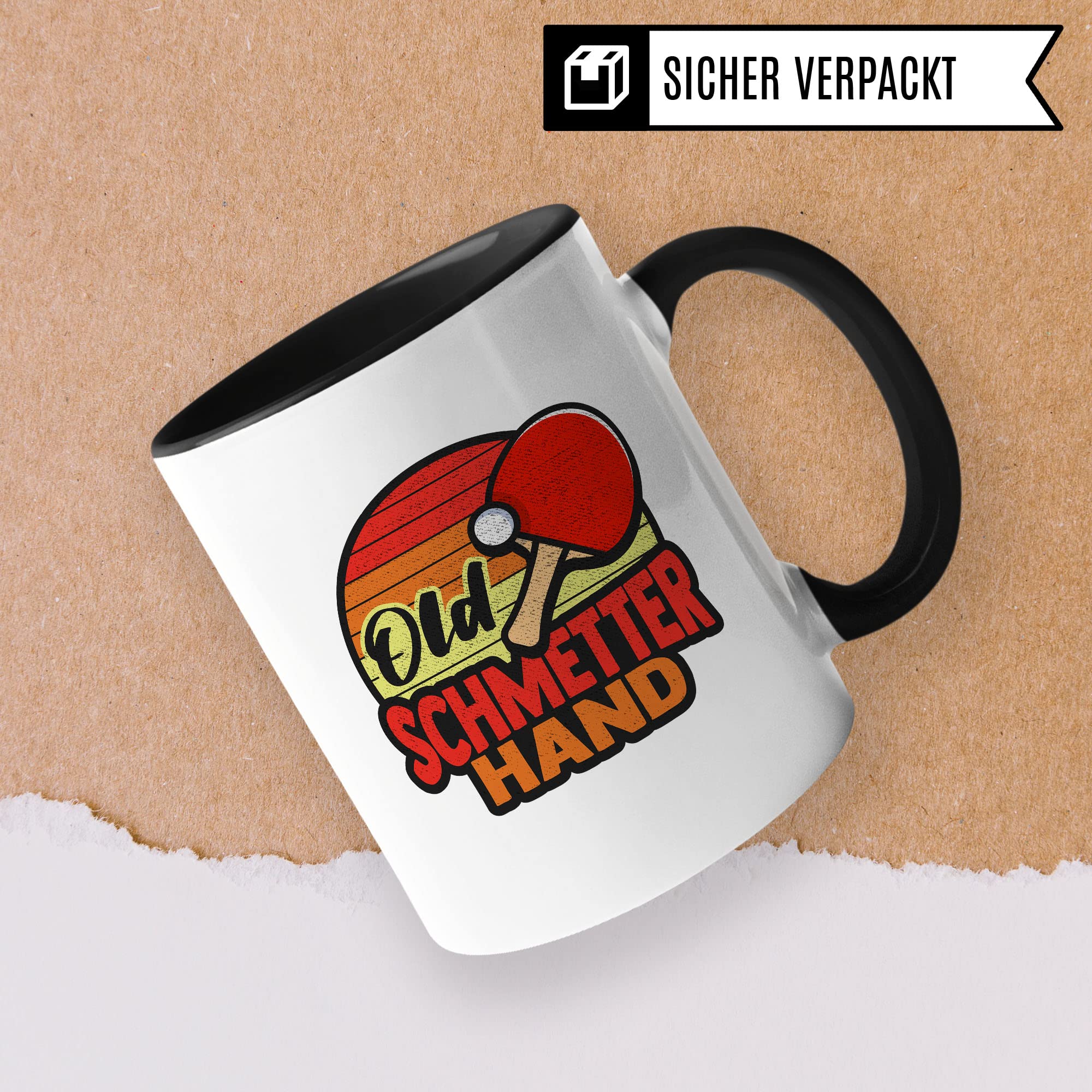 Old Schmetterhand Tasse, Tischtennisspieler Tischtennis-Spielerin, lustiger Spruch Tischtennisprofi Tischtennisliebhaber, Geschenk Kaffeetasse für Spielpartner