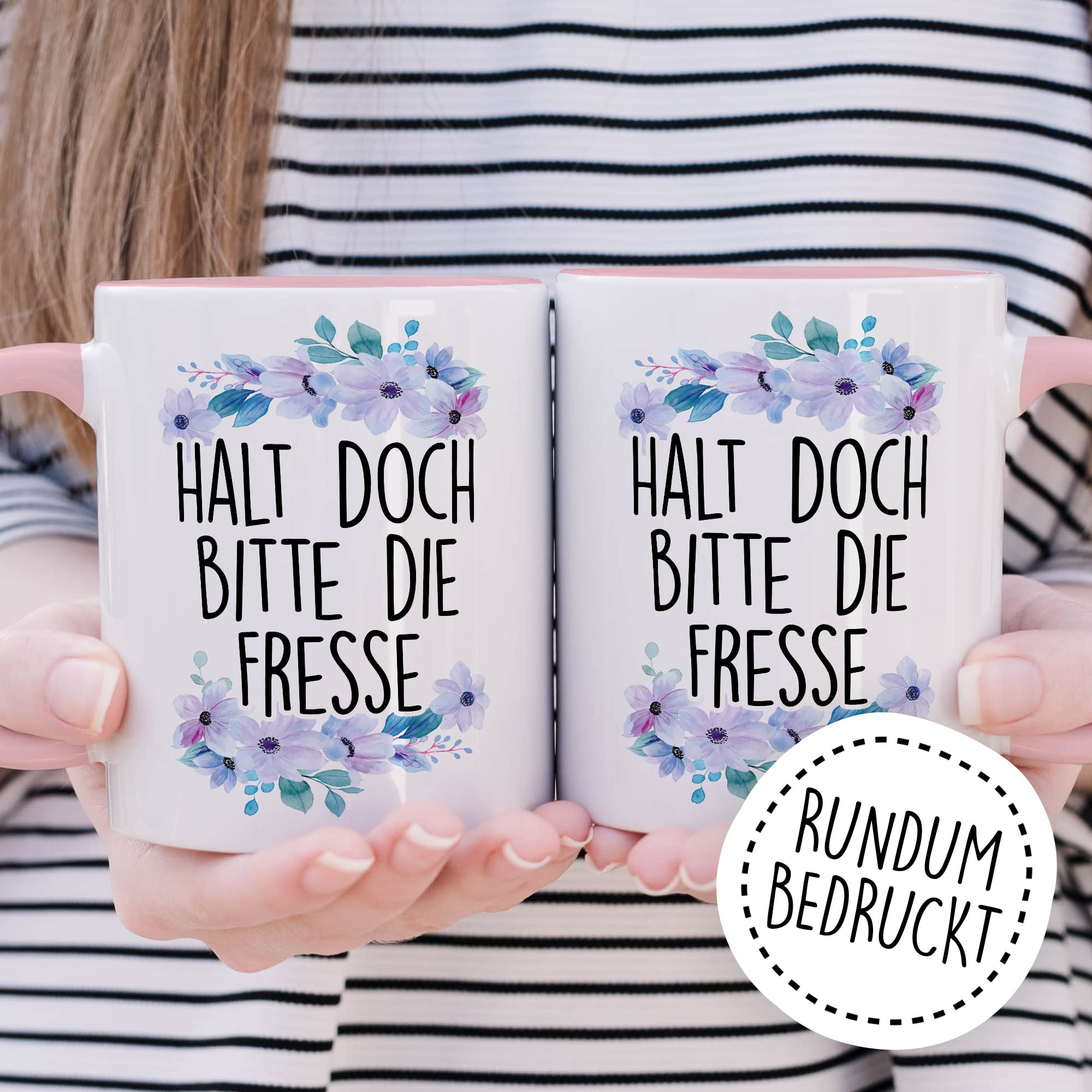 Sarkasmus Tasse Halt die Fresse Geschenkidee Humor Kaffeetasse mit lustigen Spruch Geschenk für Kollegen Kaffeebecher Büro Becher