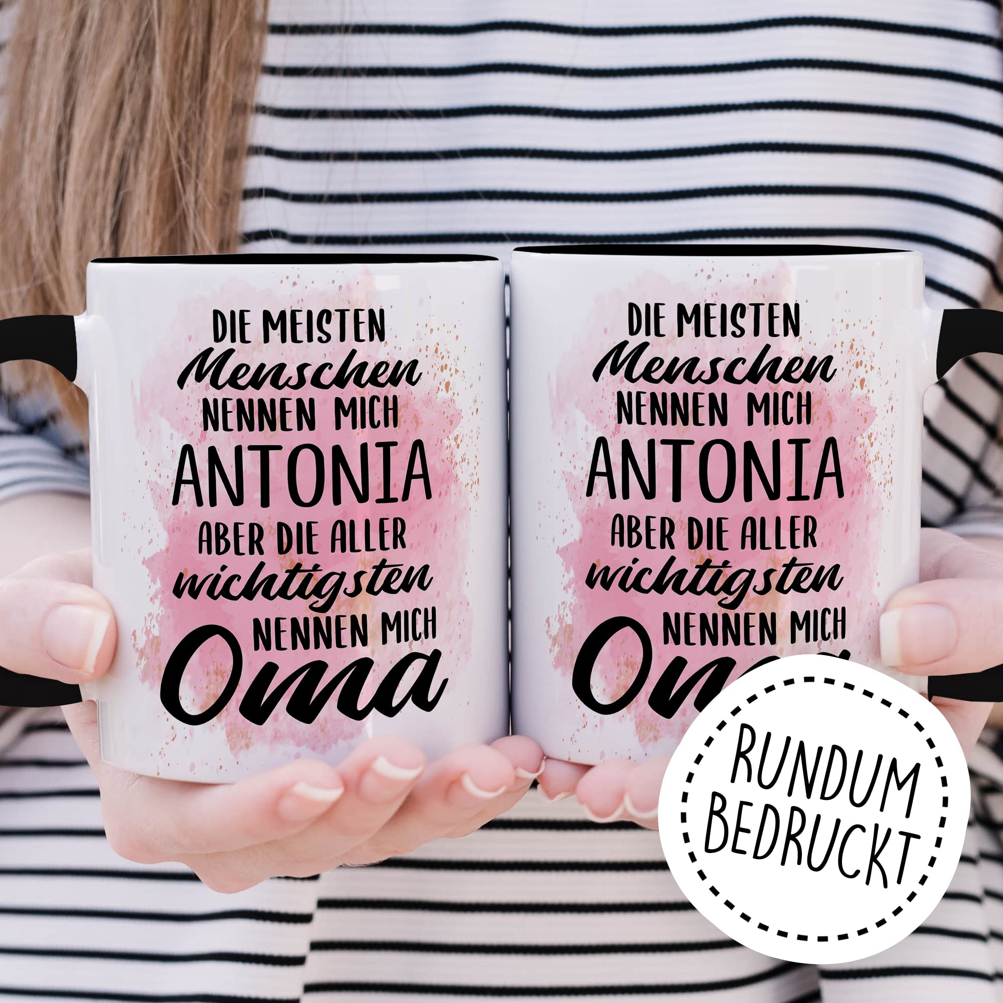 Oma Tasse personalisiert mit Name - Die wichtigsten Menschen nennen mich Oma Geschenk personalisieren - Großmutter Geschenkidee von Enkel & Enkelin Kaffee-Becher personalisierbar