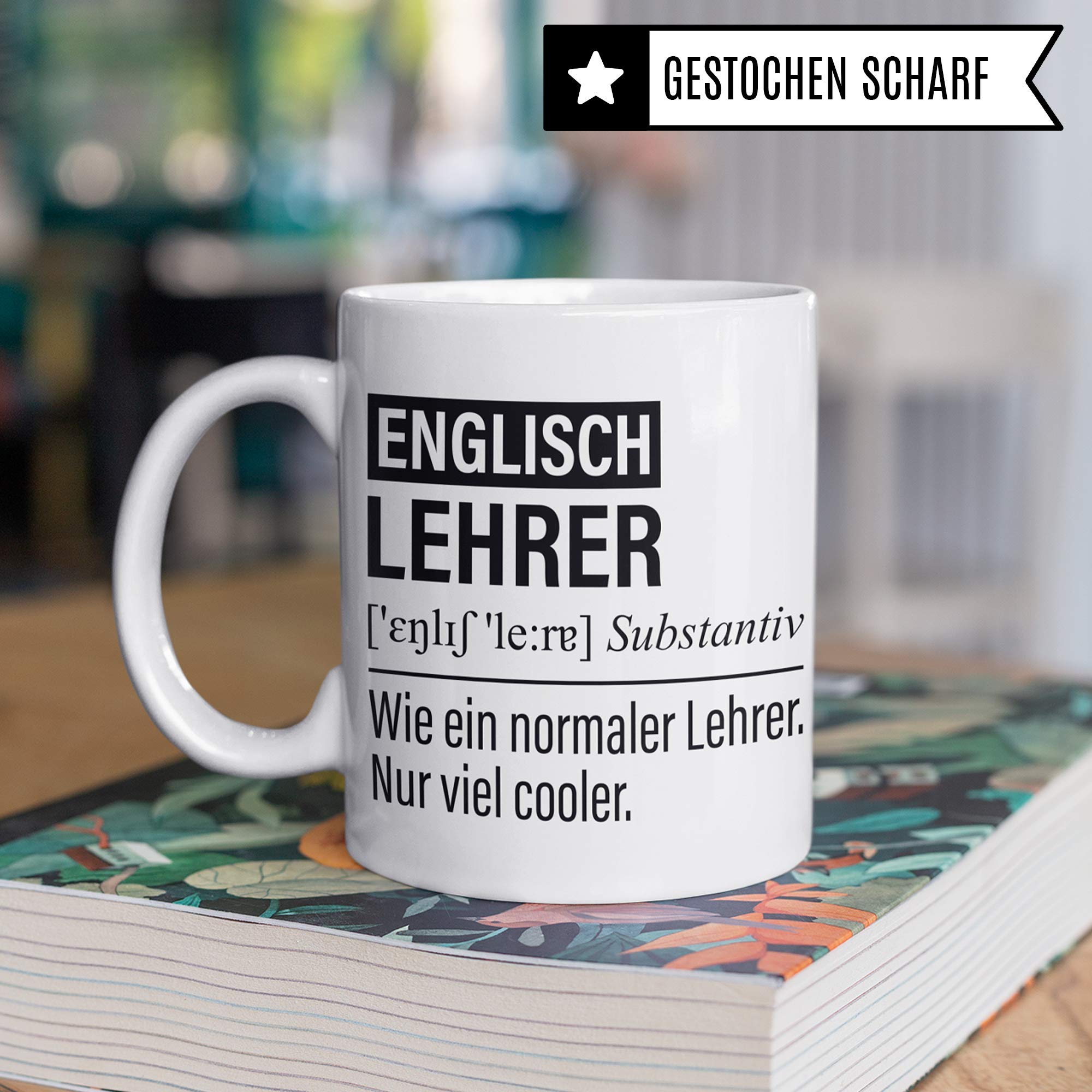 Englischlehrer Tasse, Geschenk für Englisch Lehrer, Kaffeetasse Geschenkidee Lehrer, Kaffeebecher Lehramt Schule Englisch Unterricht Witz