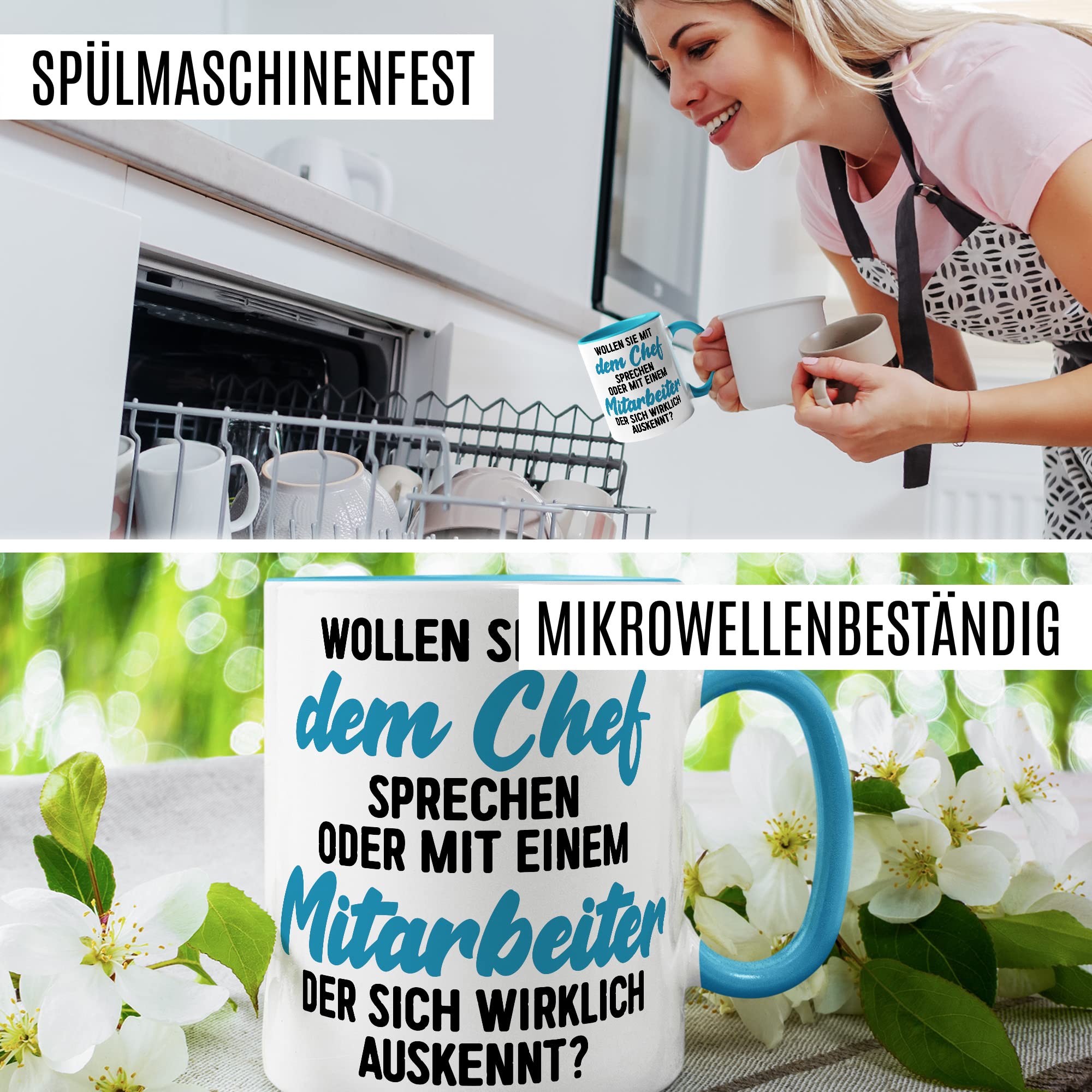 Tasse fürs Büro lustige Kaffeetasse mit Spruch Mitarbeiter Kaffee-Becher mit Humor Geschenk Kollegen Kollegin Geschenkidee Arbeit Schreibtisch Chef Boss Humor Teetasse