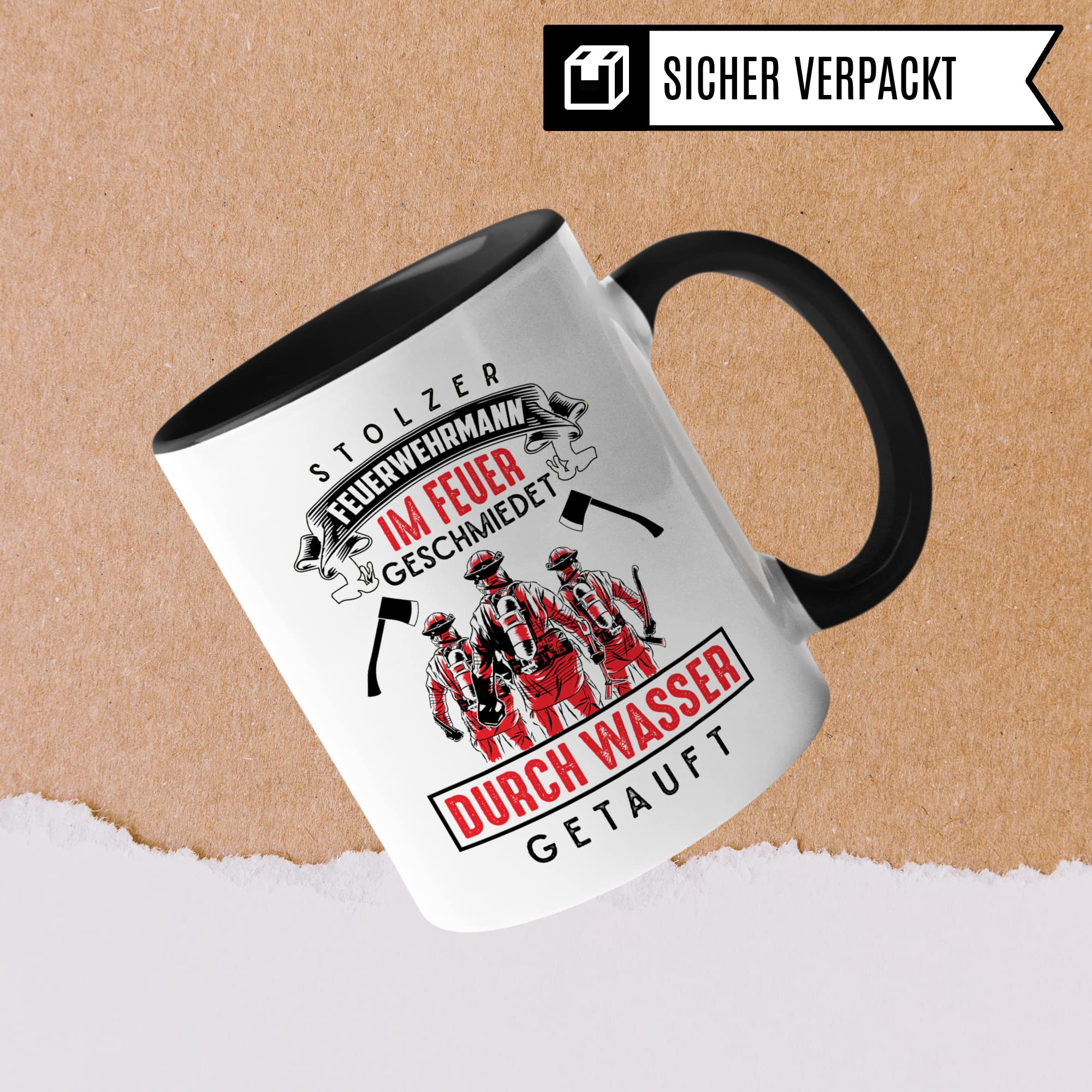 Feuerwehrmann Tasse, Feuerwehr Geschenk, Berufsfeuerwehr Kaffeebecher Kaffeetasse Humor Witz Geschenkidee für Feuerwehrwache Freiwillige Feuerwehr Becher