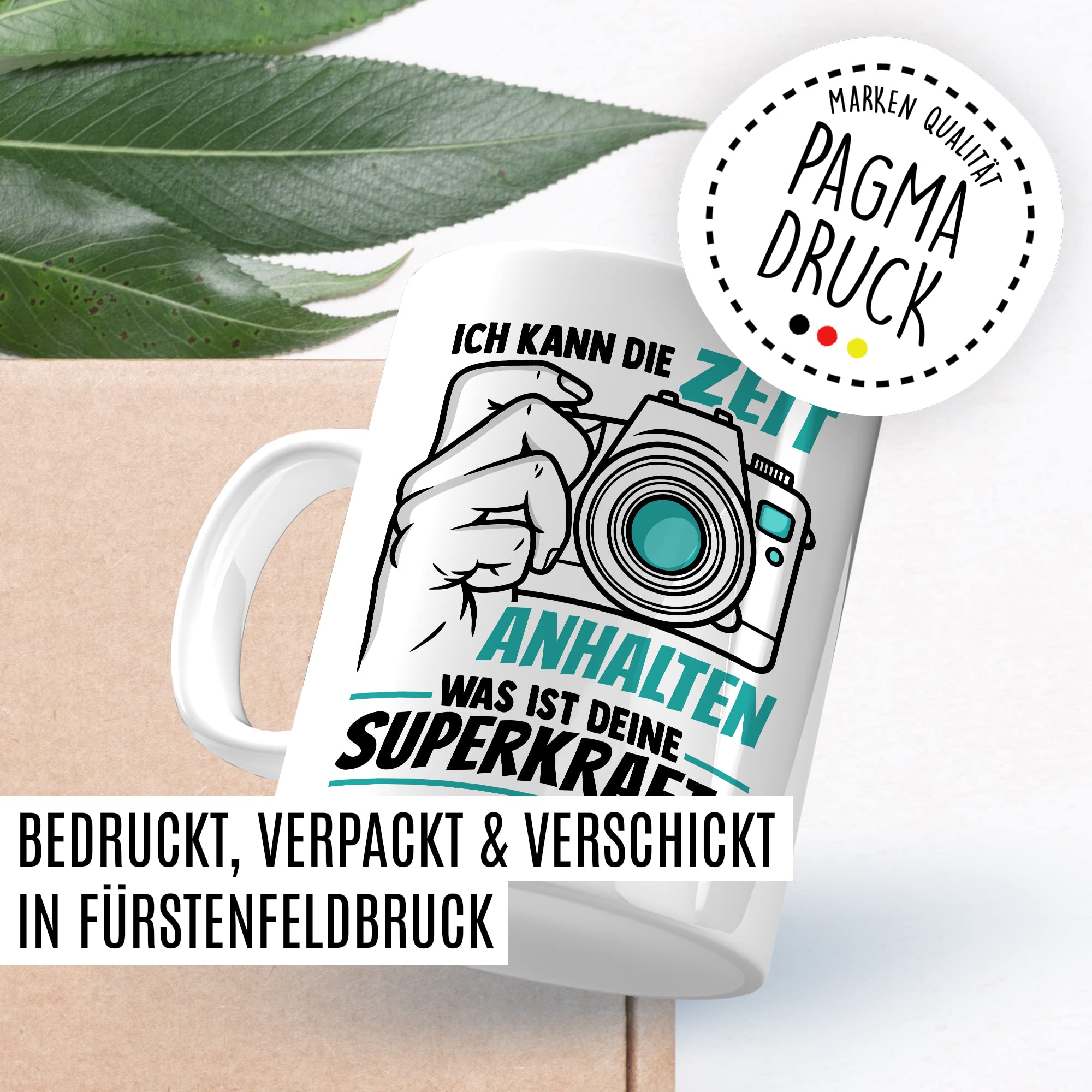 Tasse Kameramann Geschenk, Ich kann die Zeit einhalten - Und was ist deine Superkraft Geschenkidee Fotograf Kaffee-Becher Kaffeetasse mit Spruch lustig Kamera fotografieren