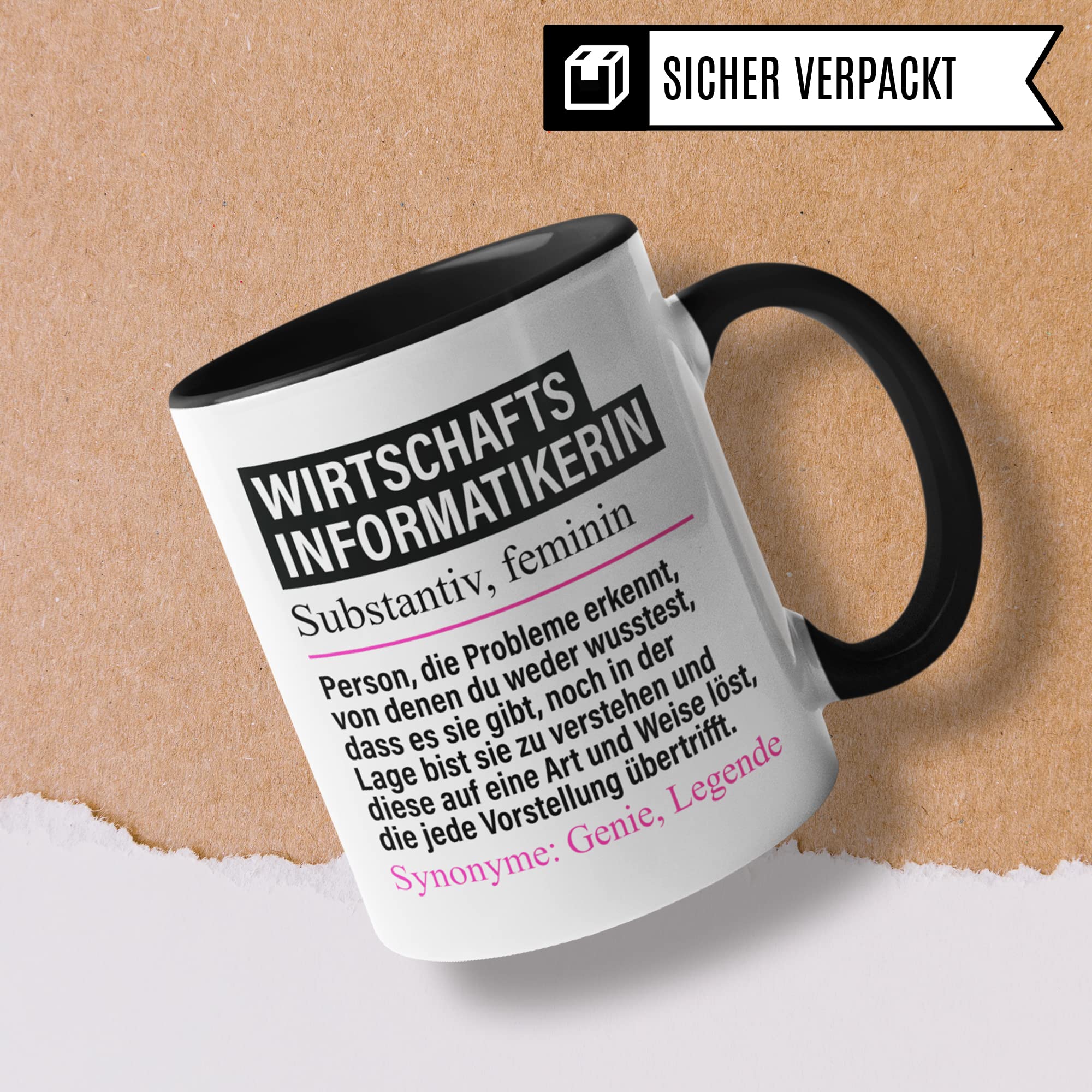 Tasse Wirtschaftsinformatikerin lustig, Wirtschaftsinformatikerin Geschenk Beruf, Spruch Kaffeebecher Wirtschaftsinformatik Geschenkidee, Beruf IT Kaffee-Tasse Teetasse Becher