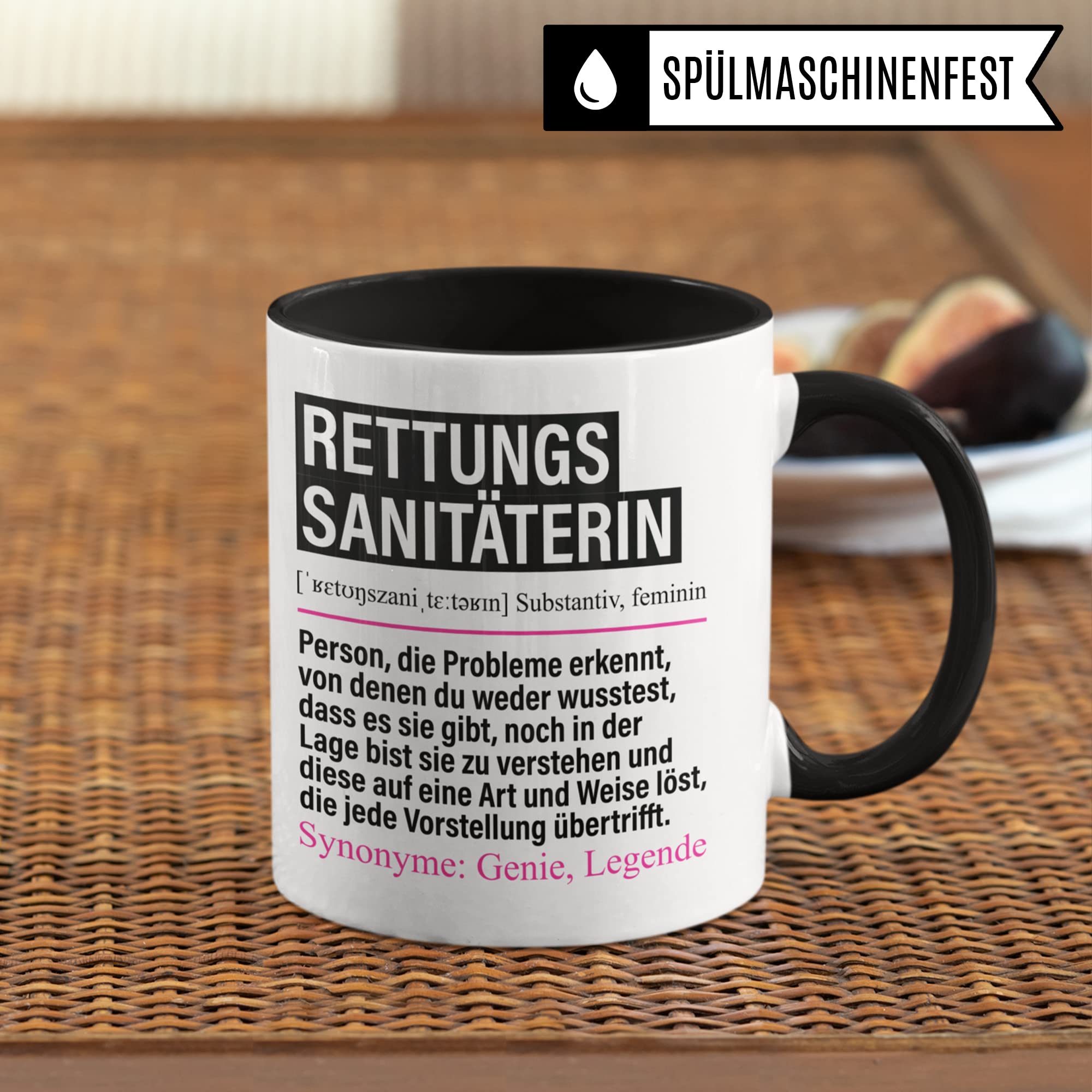 Tasse Rettungssanitäterin lustig, Rettungs-Sanitäterin Geschenk Beruf, Spruch Kaffeebecher Krankenwagen Geschenkidee, Beruf Rettungsdienst Rettungshelferin Kaffee-Tasse Teetasse Becher