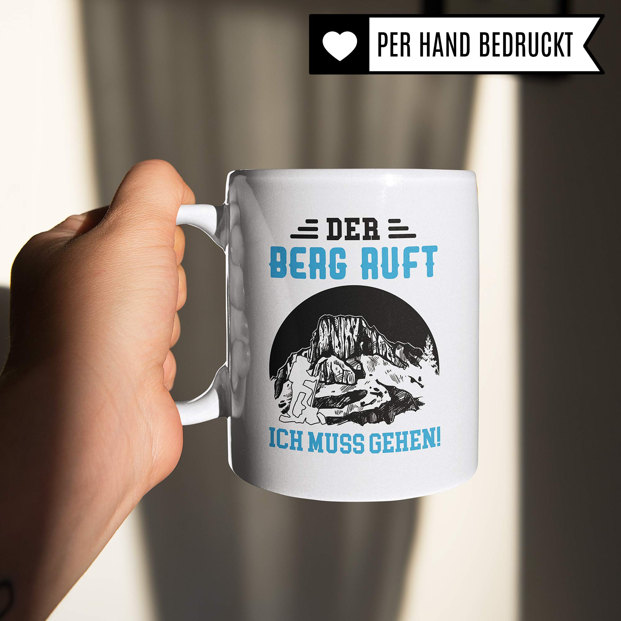 Pagma Druck Tasse Berge, Wandern Geschenk, Wanderer Becher Bergwandern Trekking Bergsteigen Geschenkidee, Berg Kaffeetasse Gebirge Wanderlust Alpen Motiv Kaffeebecher