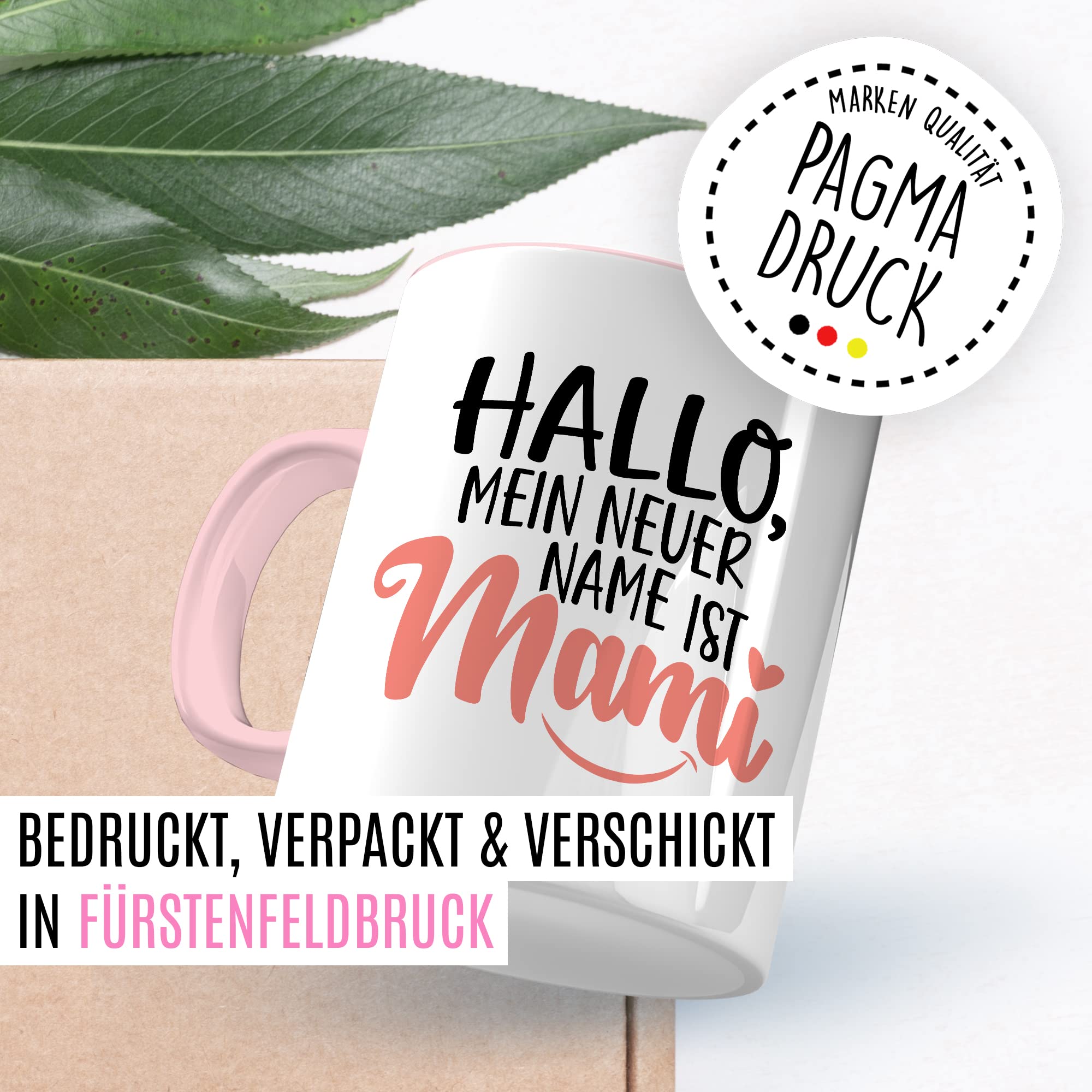 Tasse Mama Geschenk, Hallo mein neuer Name ist Mami Geschenkidee werdende Mutter Kaffeetasse mit Spruch lustig Kaffee-Becher zukünftige Mama frisch Mutter Babyparty