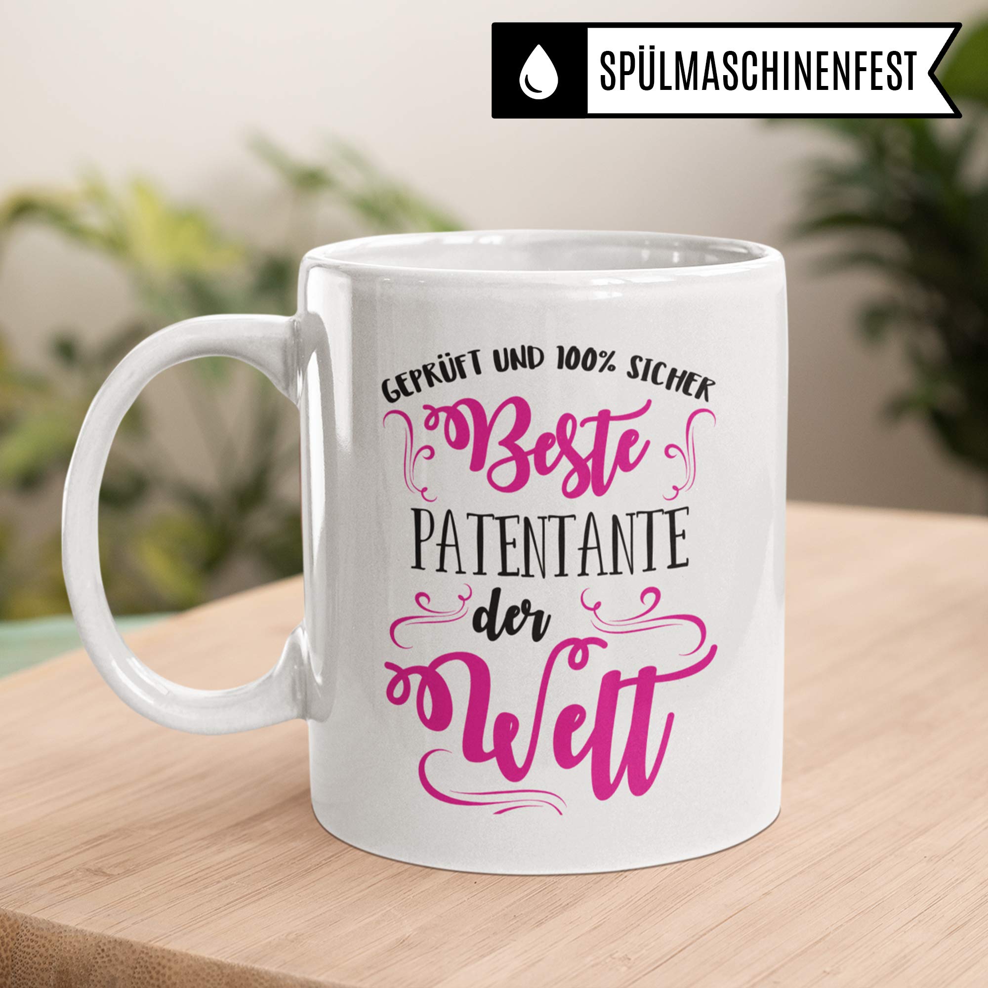 Pagma Druck Patentante Tasse, Geschenk für Patentante Patensohn Patentochter Kaffeetasse, Taufpatin Fragen Becher, Patin Taufpatin Patenkind Geschenkidee Kaffeebecher