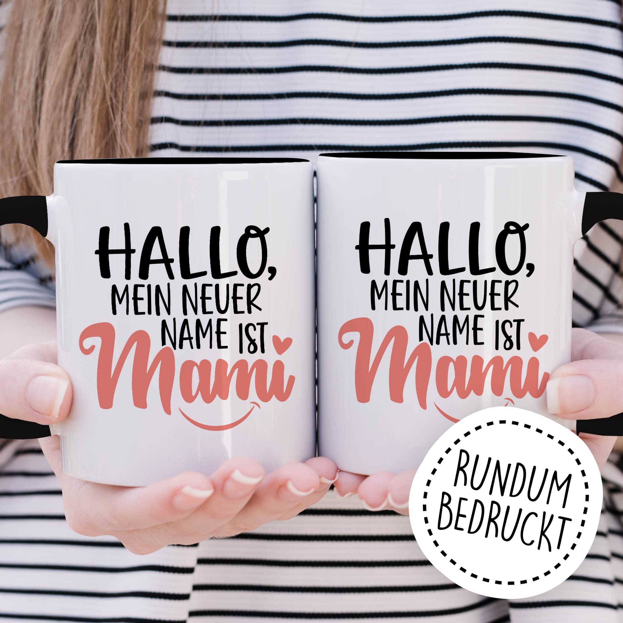 Tasse Mama Geschenk, Hallo mein neuer Name ist Mami Geschenkidee werdende Mutter Kaffeetasse mit Spruch lustig Kaffee-Becher zukünftige Mama frisch Mutter Babyparty