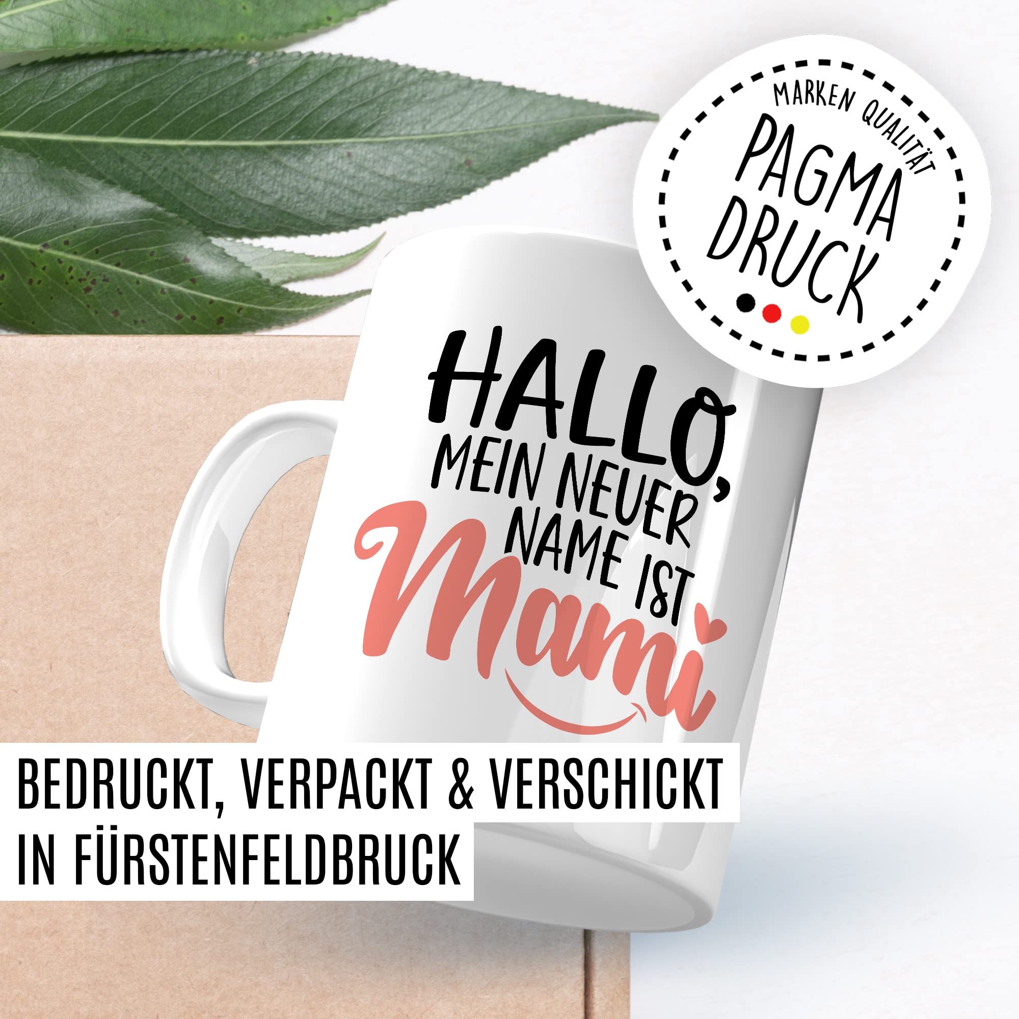 Tasse Mama Geschenk, Hallo mein neuer Name ist Mami Geschenkidee werdende Mutter Kaffeetasse mit Spruch lustig Kaffee-Becher zukünftige Mama frisch Mutter Babyparty