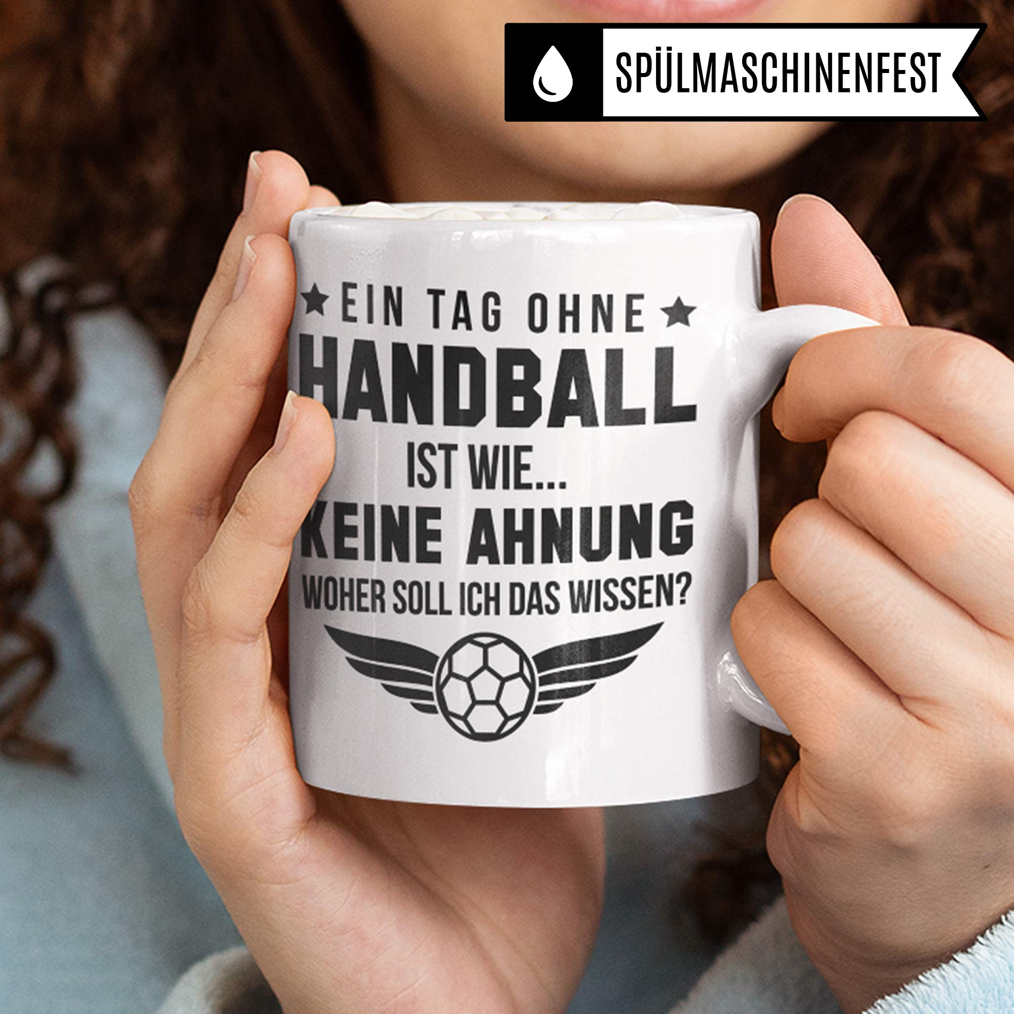 Pagma Druck Handball Tasse Geschenk, Handball Geschenkidee Spruch Becher, Handball Geschenke für Männer, Handballer Handballverein Handballmannschaft Motiv