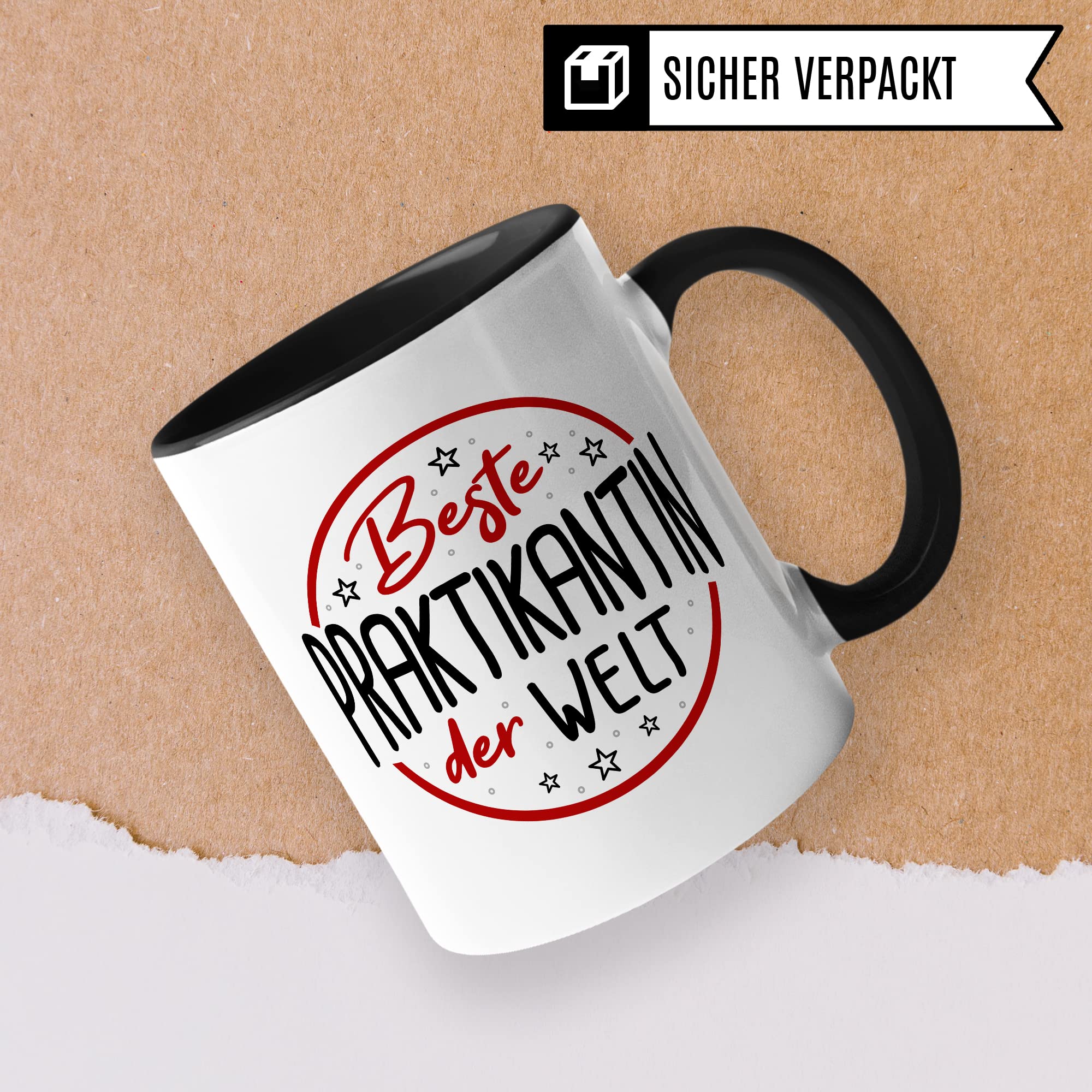 Tasse Praktikant, Bester Praktikant Geschenkidee vollendetes/begonnenes Praktikum Kaffee-Becher mit Spruch lustig Kaffeetasse Teetasse Lehrling Azubi Geschenk