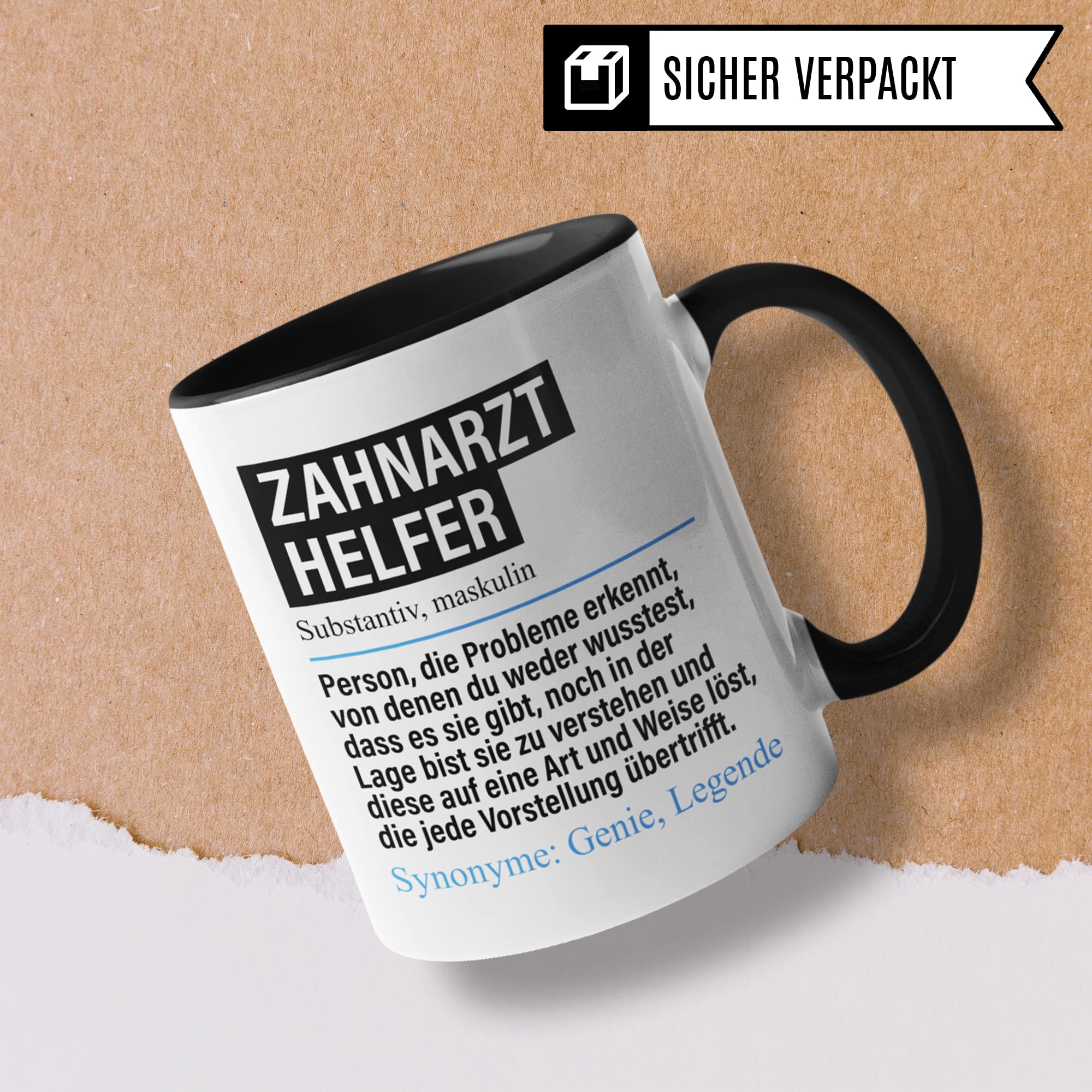 Tasse Zahnarzthelfer lustig, Zahnarzthelfer Geschenk Beruf, Spruch Kaffeebecher Zahnarzt Helfer Geschenkidee, Beruf Assistent Kaffee-Tasse Teetasse Becher