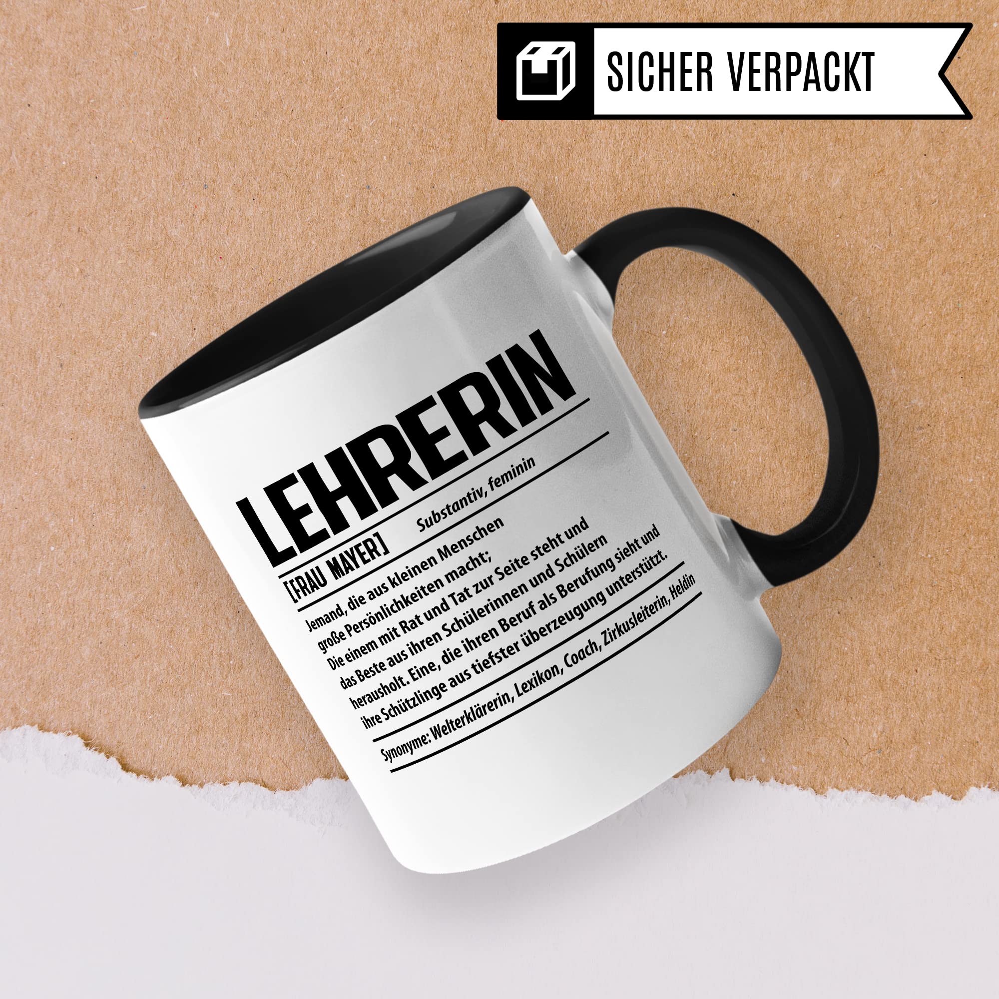 Lehrer Tasse personalisiert, Geschenk für Lehrer lustig eigener Name Definition Geschenkidee Beruf Abschied abschiedsgeschenk Kaffee-Becher