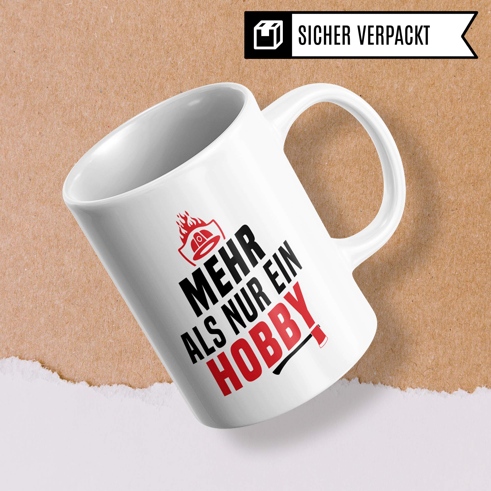 Pagma Druck Feuerwehr Tasse Geschenk, Feuerwehrmann Spruch Becher Geschenkidee, Freiwillige Feuerwehr Kaffeetasse Feuerwehrler (Weiß/Weiß)