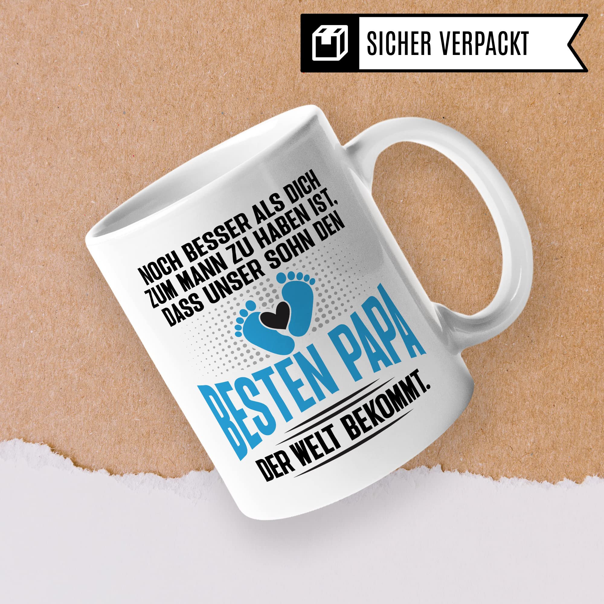 Tasse Papa Geschenk - werdender Papa Schwangerschaft - Noch besser als dich zum Mann zu haben ist, dass unser Sohn den besten Papa der Welt bekommt - Ehemann werdender Vater Kaffee-Becher