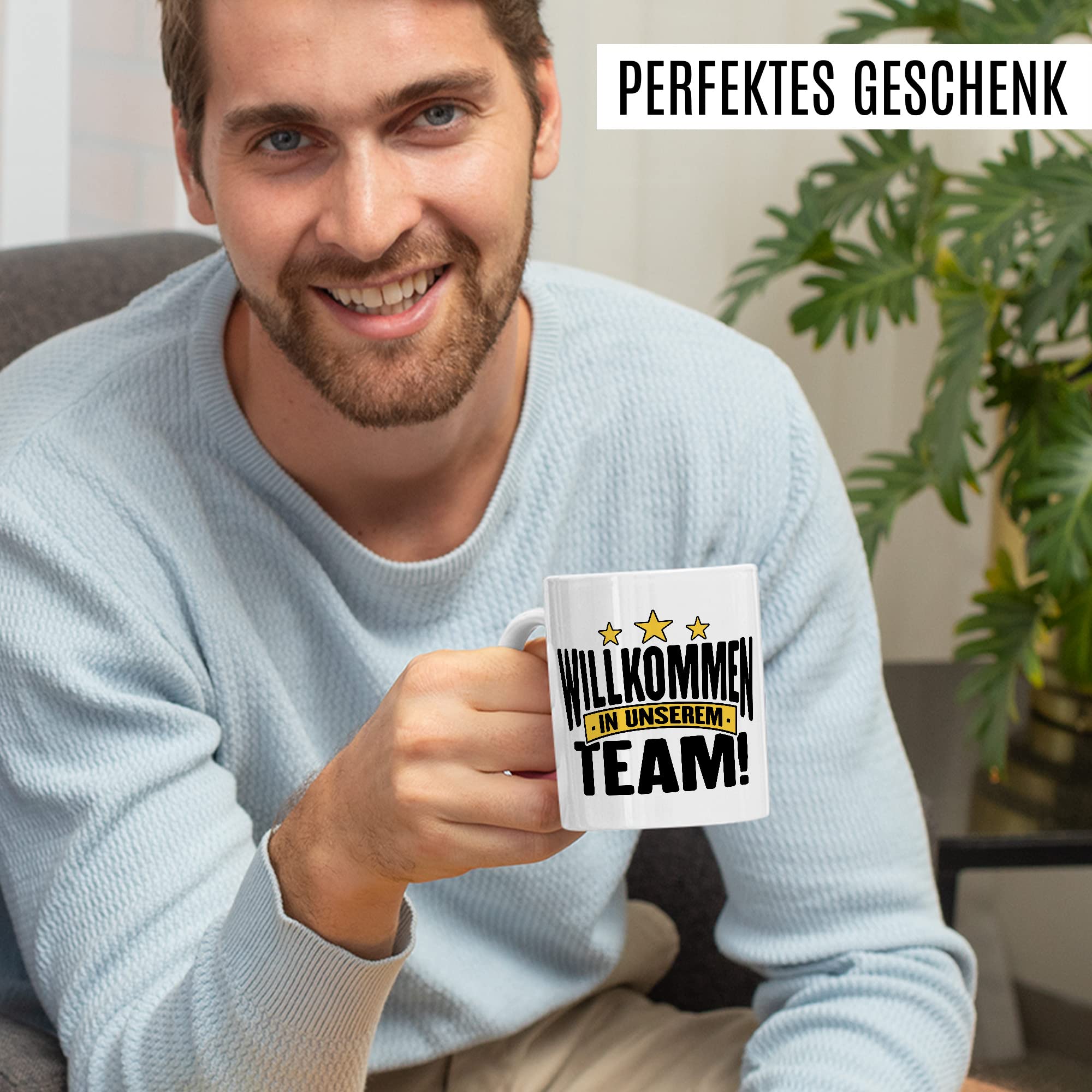 Willkommen Tasse Geschenk Kollegen Geschenkidee Willkommensgeschenk Kaffeetasse Büro neue Kollegen Geschenkidee Willkommen im Team Kaffee-Becher Zuwachs Mitarbeiter