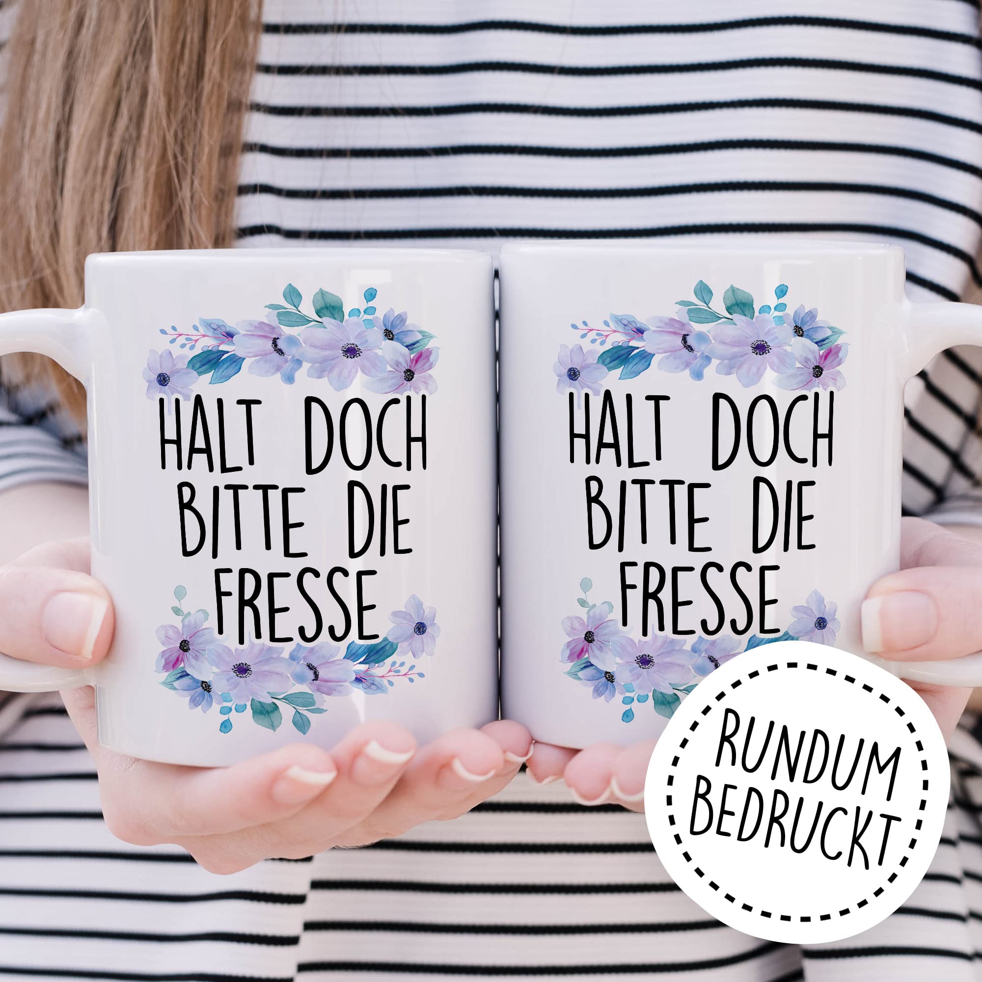 Sarkasmus Tasse Halt die Fresse Geschenkidee Humor Kaffeetasse mit lustigen Spruch Geschenk für Kollegen Kaffeebecher Büro Becher