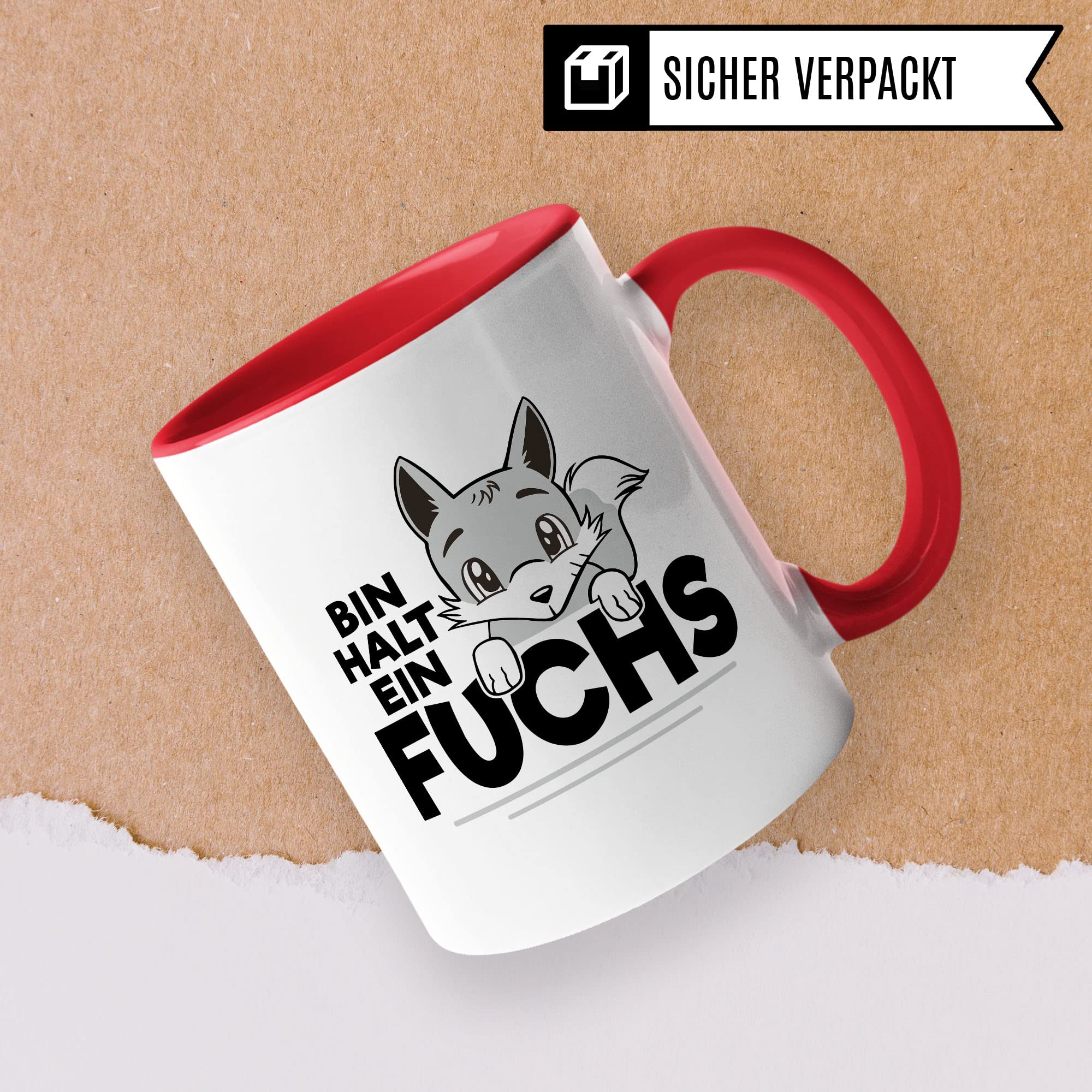 Fuchs Tasse, Bin halt ein Fuchs Spruch, Geschenk Schlaufuchs Besserwissen Schlaumeier, Fuchs-Motiv, Geschenk Kollegen Freund Freundin lustiger Fuchs Büro-Tasse