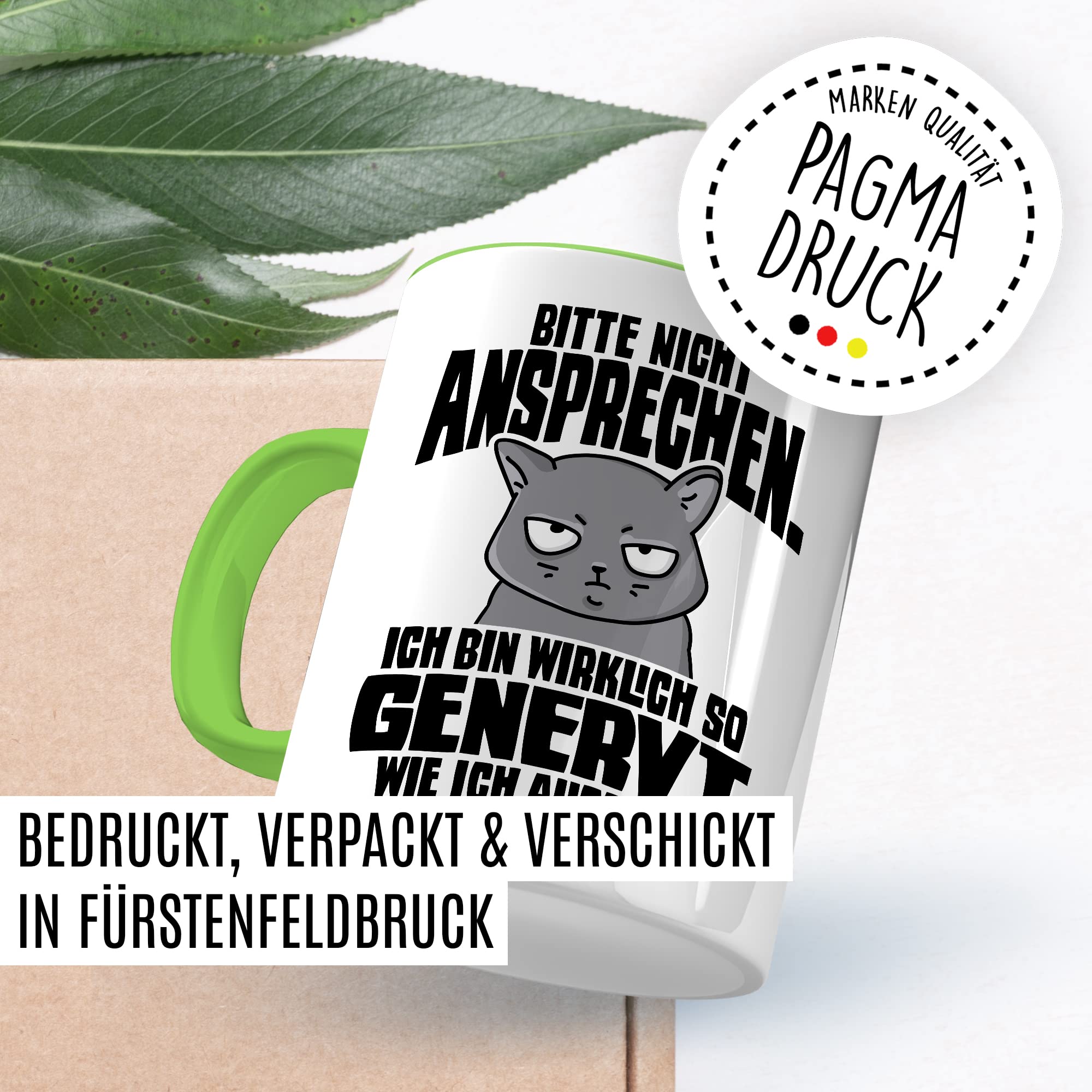 Lustige Tasse Spruch Kaffeetasse Sarkastisch Nicht ansprechen Kaffee-Becher Geschenk Büro Kollege Geschenkidee Kollegin Teetasse mit Motiv Humor