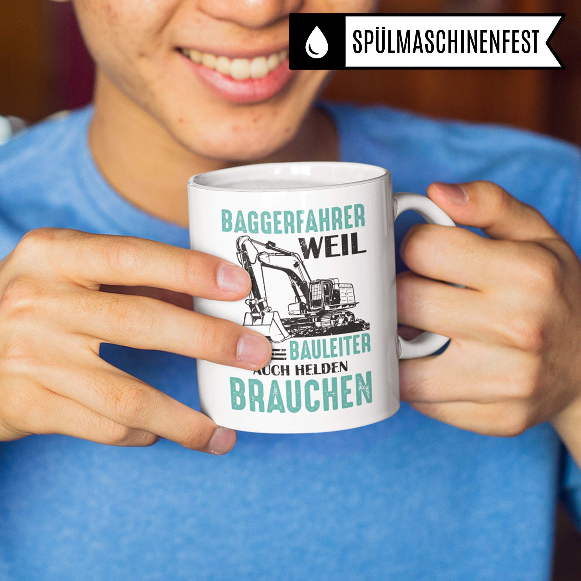 Pagma Druck Baggerfahrer Tasse - Baggerführer Geschenk Spruch Becher Bagger Geschenkidee - Kaffeetasse Baustelle