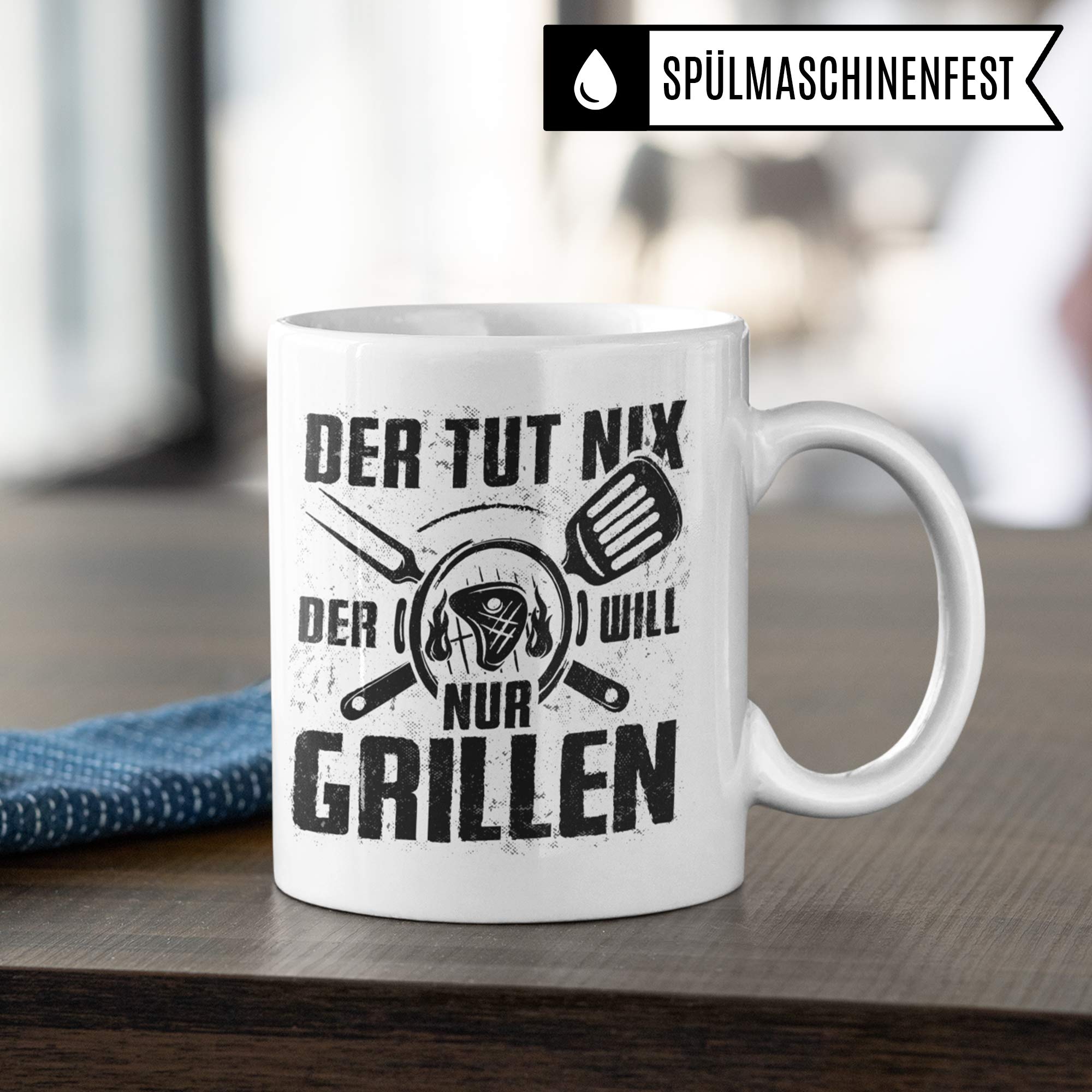 Pagma Druck Grillen Geschenkidee Tasse, Grillen Geschenke für Männer Becher mit Spruch, Grillparty Kaffeetasse Grill für Grillmeister