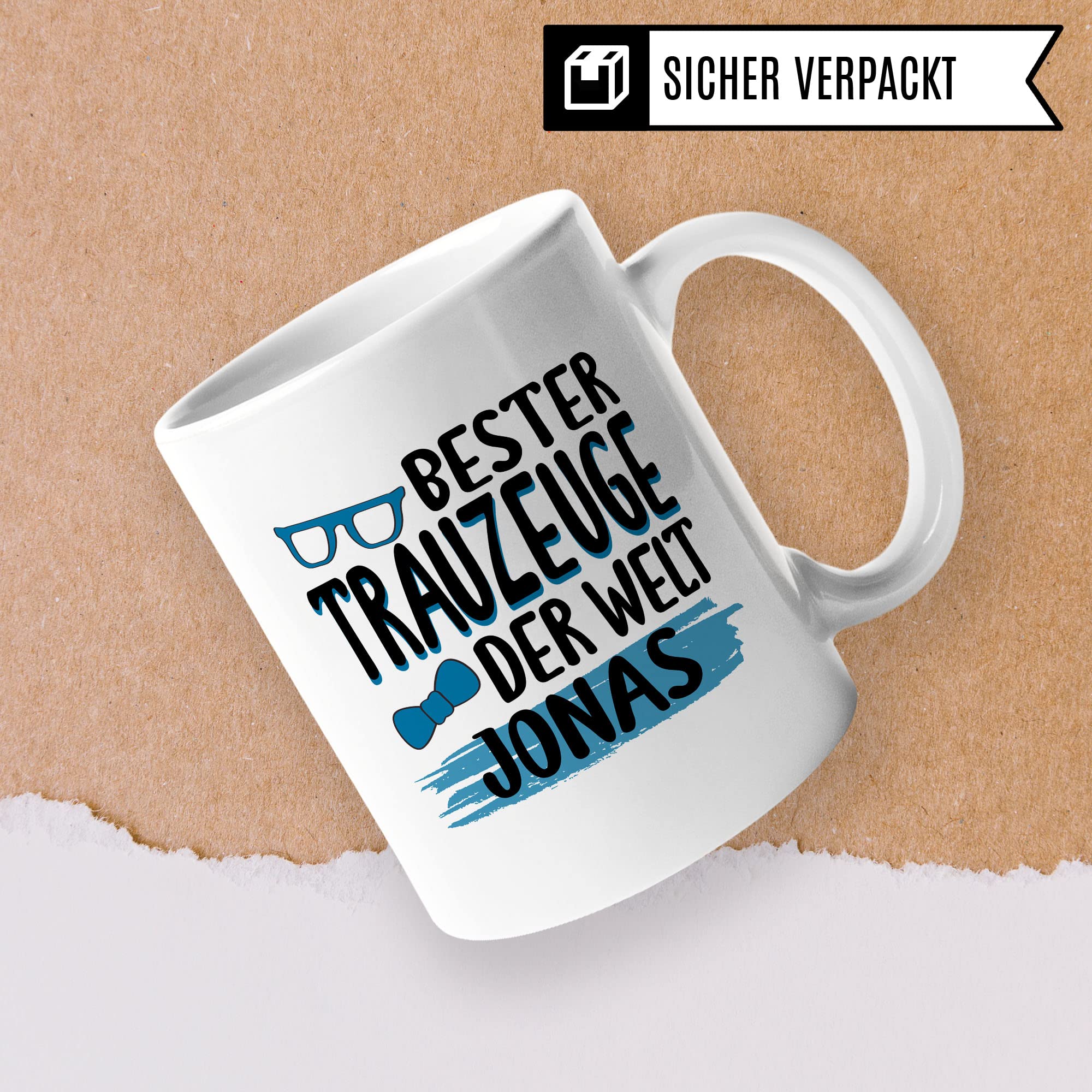 Trauzeuge personalisierbare Tasse, Trauzeuge fragen, Bester Trauzeuge der Welt - NAME, Geschenk Trauzeuge personalisierbar süßes Motiv schöne Geschenkidee Kaffetasse Teebecher Hochzeit