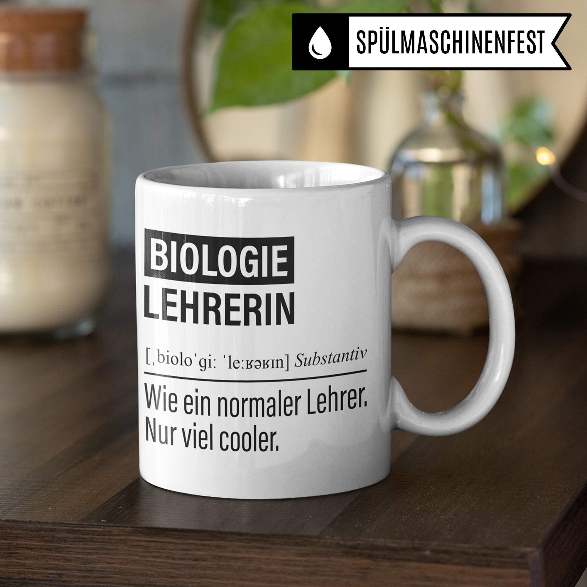 Biologielehrerin Tasse, Geschenk für Biologie Lehrerin, Kaffeetasse Geschenkidee Lehrer, Kaffeebecher Lehramt Schule Bio Unterricht Witz Biolehrerin