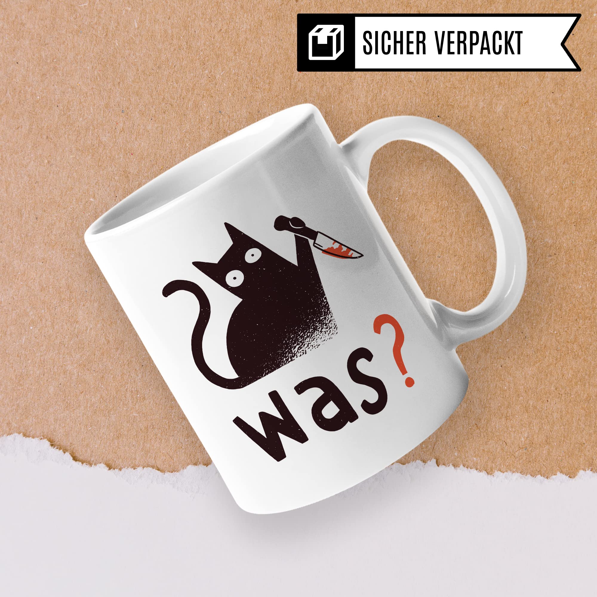 Tasse Katzen-Motiv, schwarzer Humor Geschenk Katzenliebhaber, sarkastisches Katzen-Tasse Motiv, Geschenk Kollegen, lustige Katze Kater Katzenfreund Büro-Tasse Sarkasmus