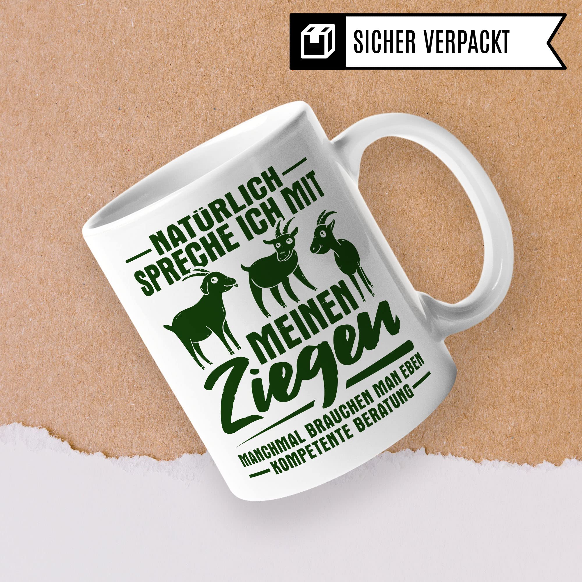Ziege Tasse Geschenkidee Hirte Hirtin Kaffeetasse Geschenk für Bauern Bäuerin Kaffeebecher Bauernhof Becher