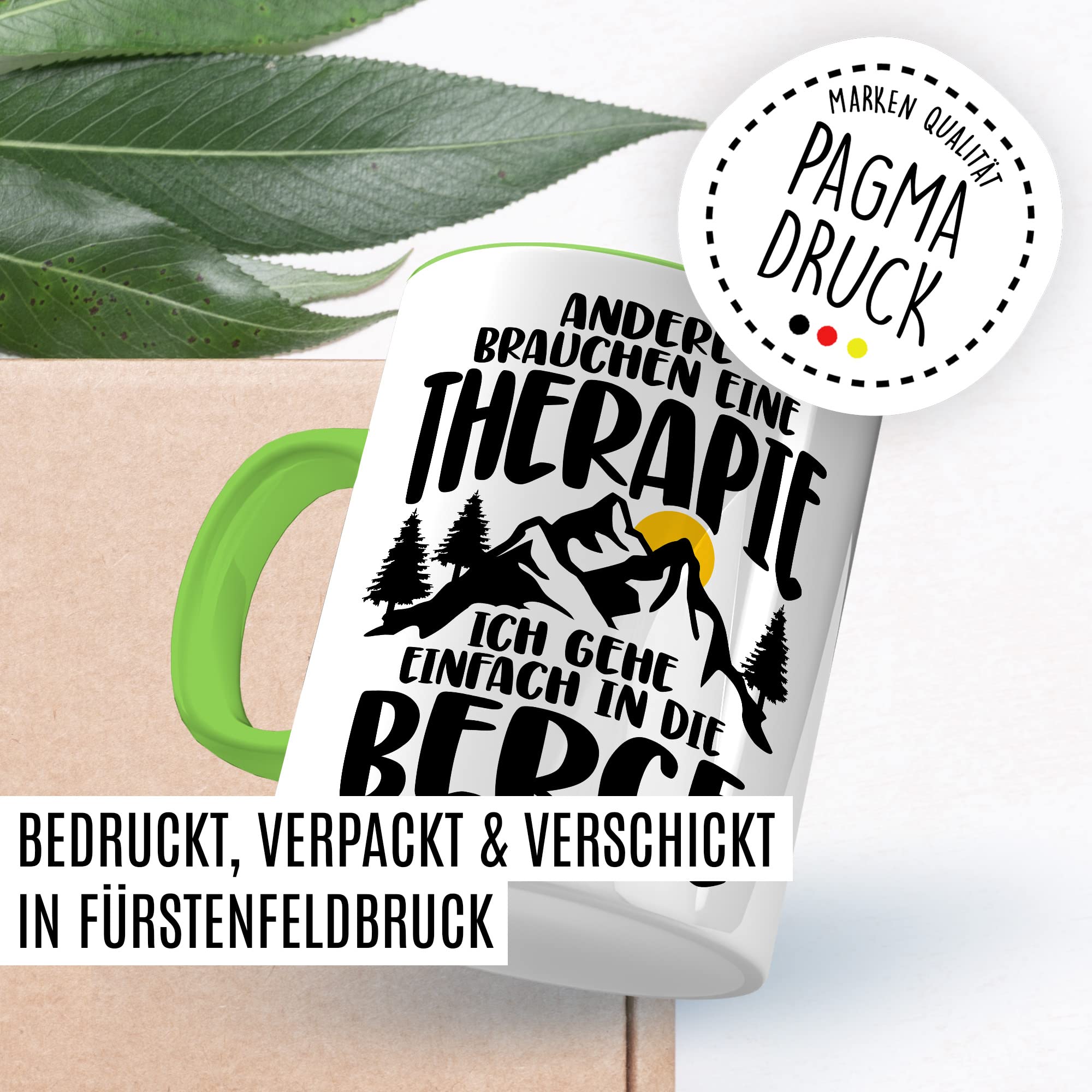 Tasse Berge Geschenk Andere brauchen eine Therapie Ich geh einfach in die Berge Geschenkidee für alle Bergsteiger Kaffeetasse mit Spruch lustig Kaffee-Becher Witztasse Teetasse Alpen