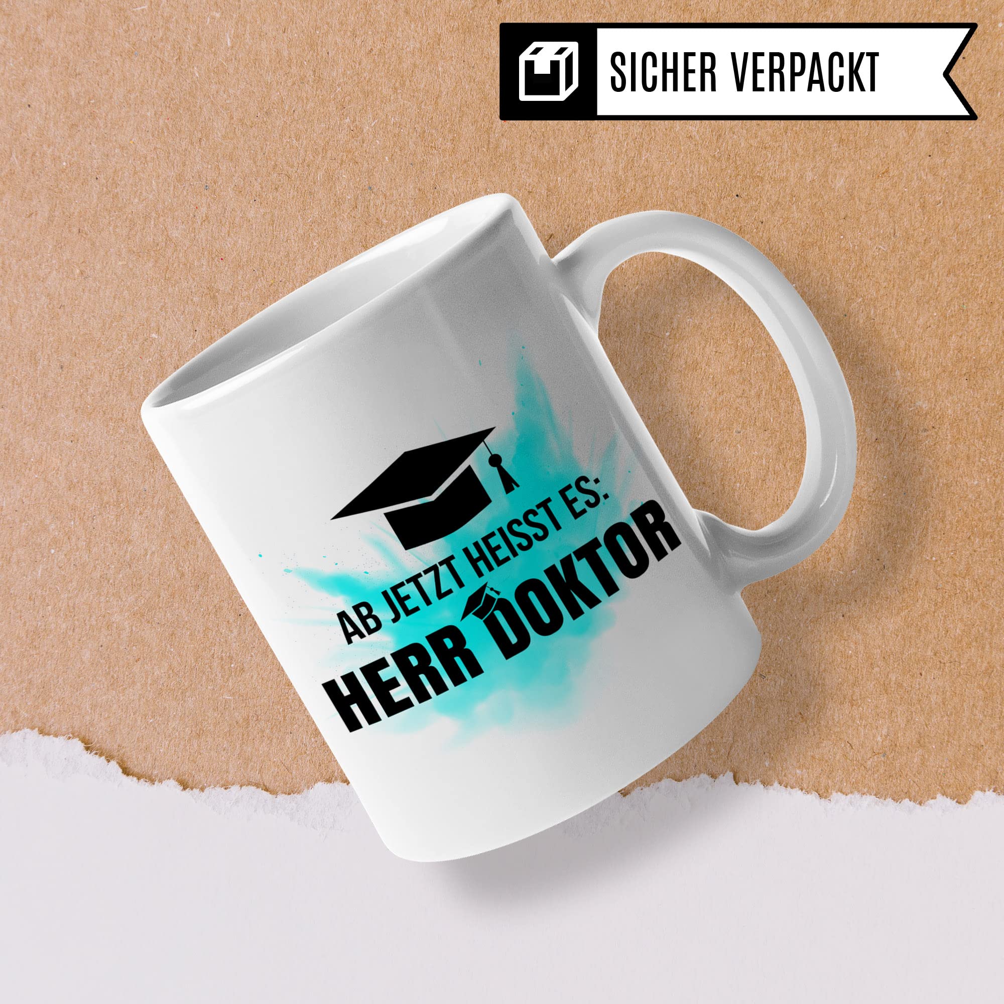 Doktor Tasse - Doktortitel Geschenkidee zur Doktorarbeit Promotion - Kaffebecher mit Spruch lustig Geschenk - Kaffeetasse promoviert Dissertation Dr. Teetasse