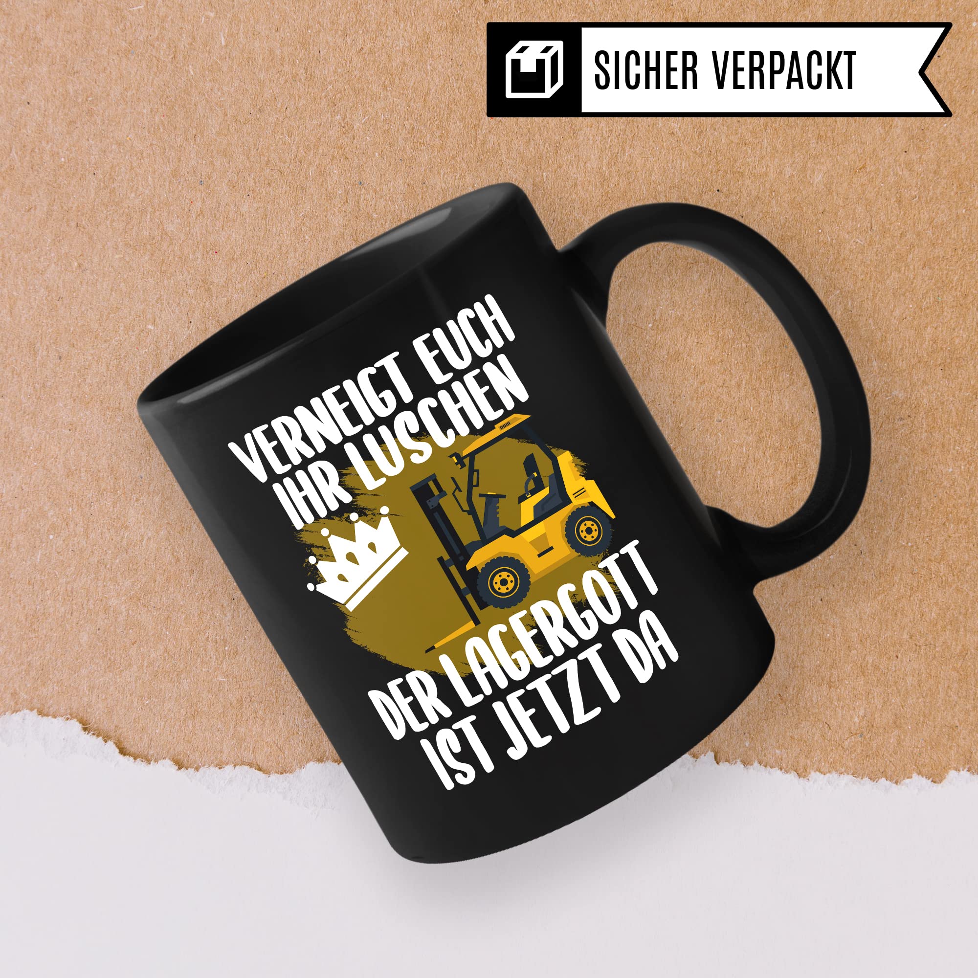 Lagerist Tasse mit Spruch lustig Staplerfahrer Geschenk Gabelstaplerfahrer Kaffee-Tasse böser Humor Kaffeebecher Lagerarbeiter Geschenkidee Lagerlogistiker Kaffeetasse