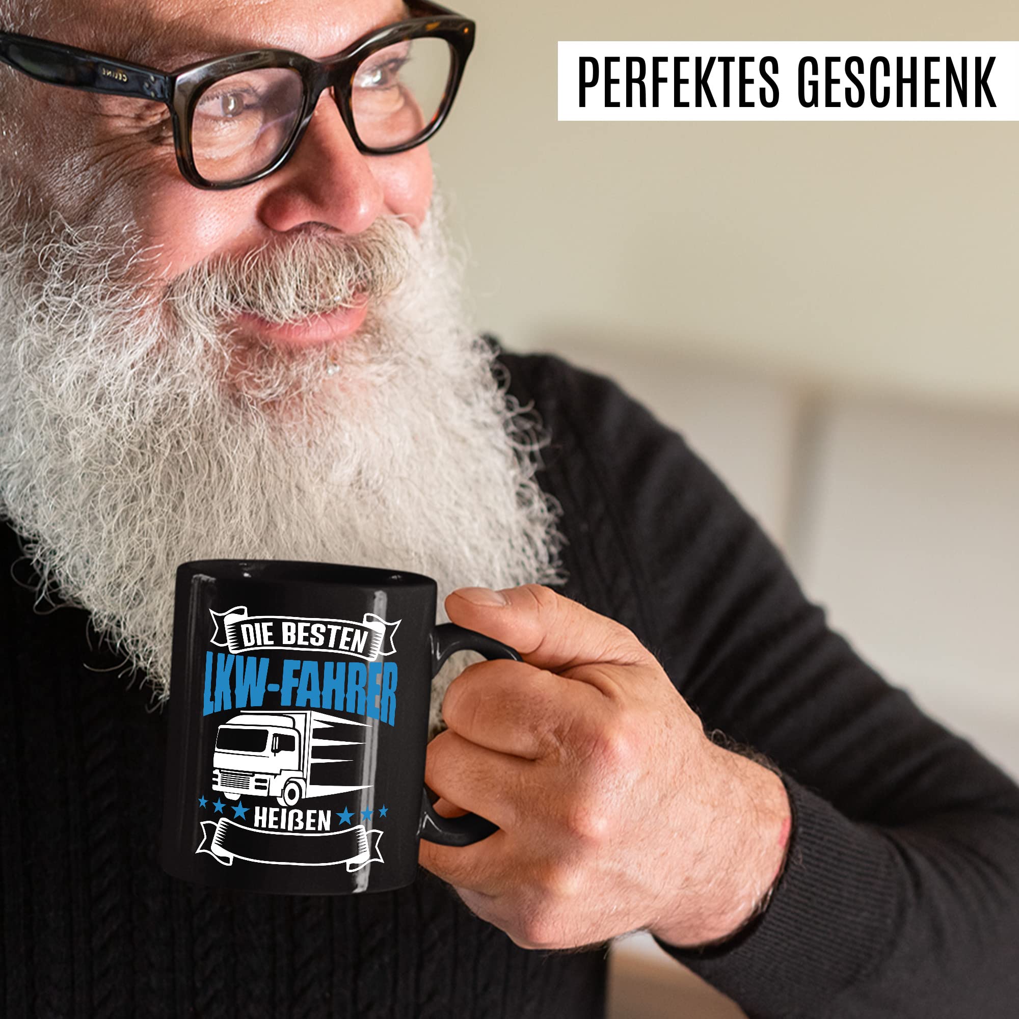 LKW Tasse personalisierbar Lkw Fahrer Kaffeetasse anpassbar Kaffee-Becher mit Wunsch Name lustig Geschenkidee persönlich Fernfahrer Geschenk Lastwagen Spediteur Custom Tasse mit Spruch