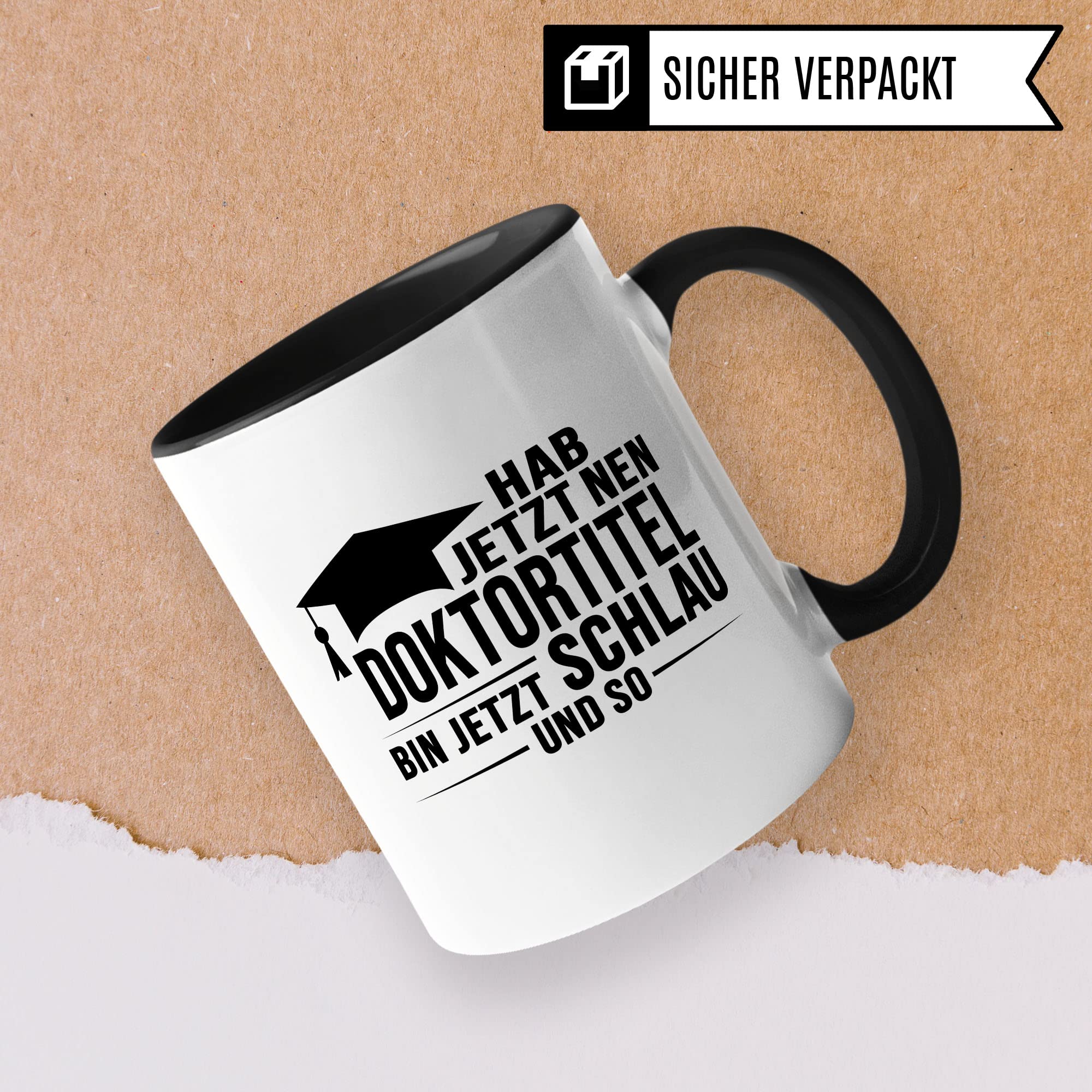 Doktortitel Tasse Geschenkidee, Kaffeebecher mit Spruch lustig, Doktor Geschenk, Kaffeetasse Humor Witz Geschenkidee für Doktorarbeit, Doktorin Teetasse