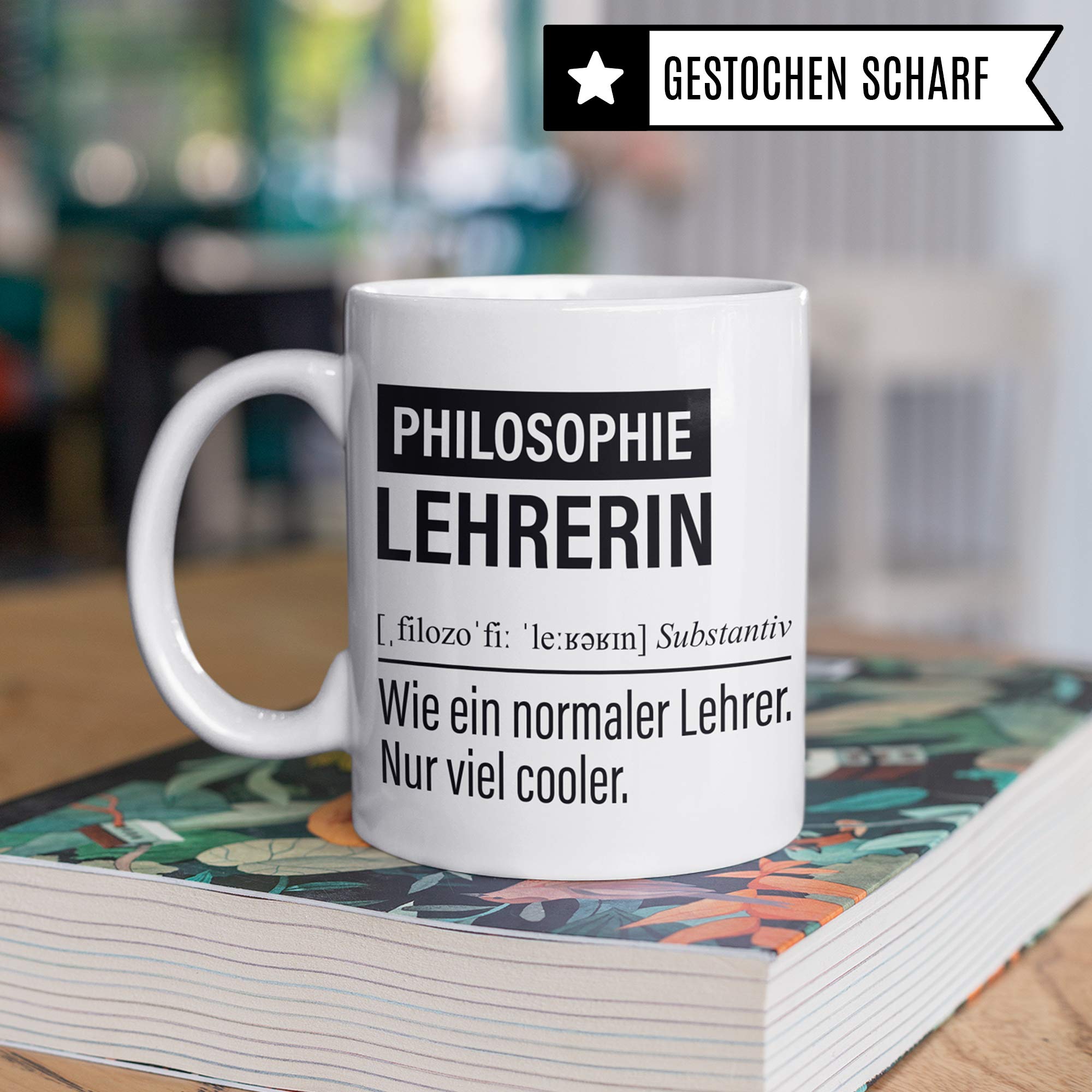 Philosophielehrerin Tasse, Geschenk für Philosophie Lehrerin, Kaffeetasse Geschenkidee Lehrerin lustig, Kaffeebecher Lehramt Schule Philosophie Unterricht Witz