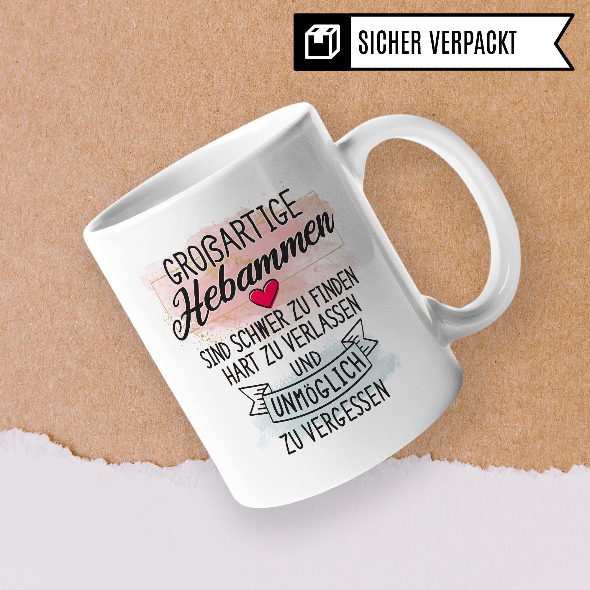 Dankes-Geschenk-Tasse Hebamme, Hebamme Geschenk Dankeschön Tasse schöner Sprüch schönes Motiv Kaffeetasse, Hebamme Beruf-Tasse