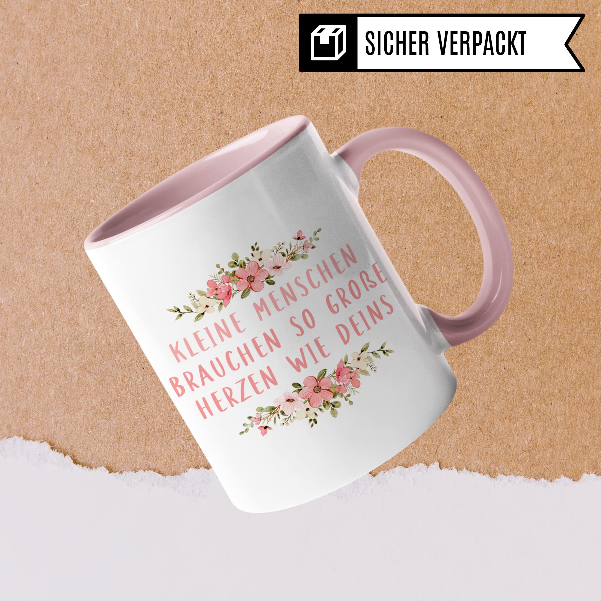 Erzieherin Tasse, Erzieherin Kleine Menschen Herzen Geschenk, Kaffeetasse Kindergarten Abschied Geschenkidee Kindergärtnerin, Erzieherin Abschiedsgeschenk Kita Danke-Schön Kinder -Becher