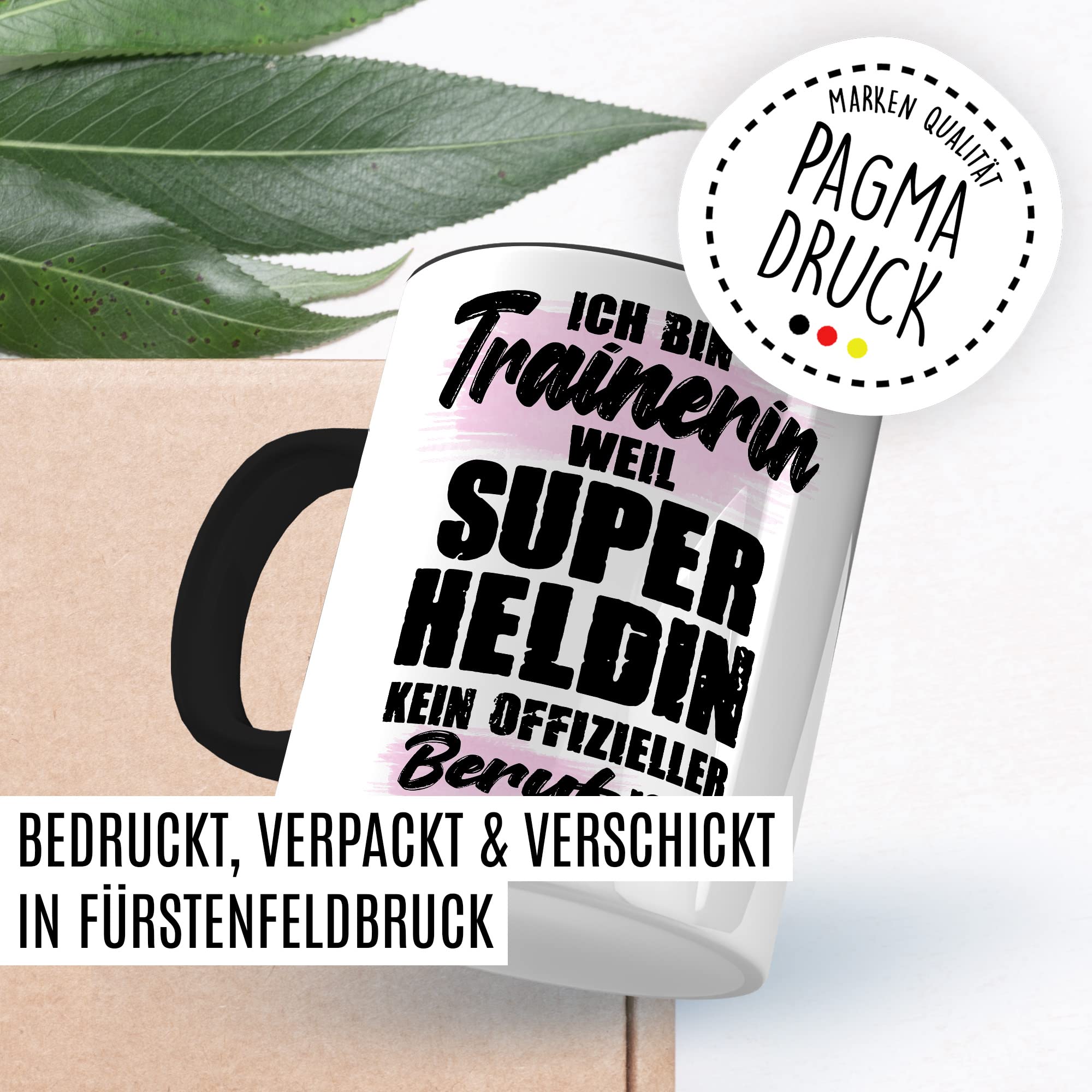 Tasse Trainerin Geschenk, Ich bin Trainerin weil Superhelding kein offizieller Beruf ist Geschenkidee Kaffee-Becher Kaffeetasse mit Spruch lustig Coach Teetasse
