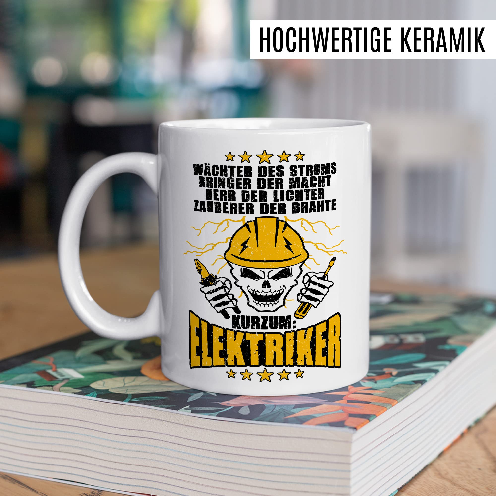 Elektriker Tasse Elektronik Geschenkidee Installateur Kaffeetasse Geschenk für Elektrotechniker Kaffeebecher Drahtzieher Becher