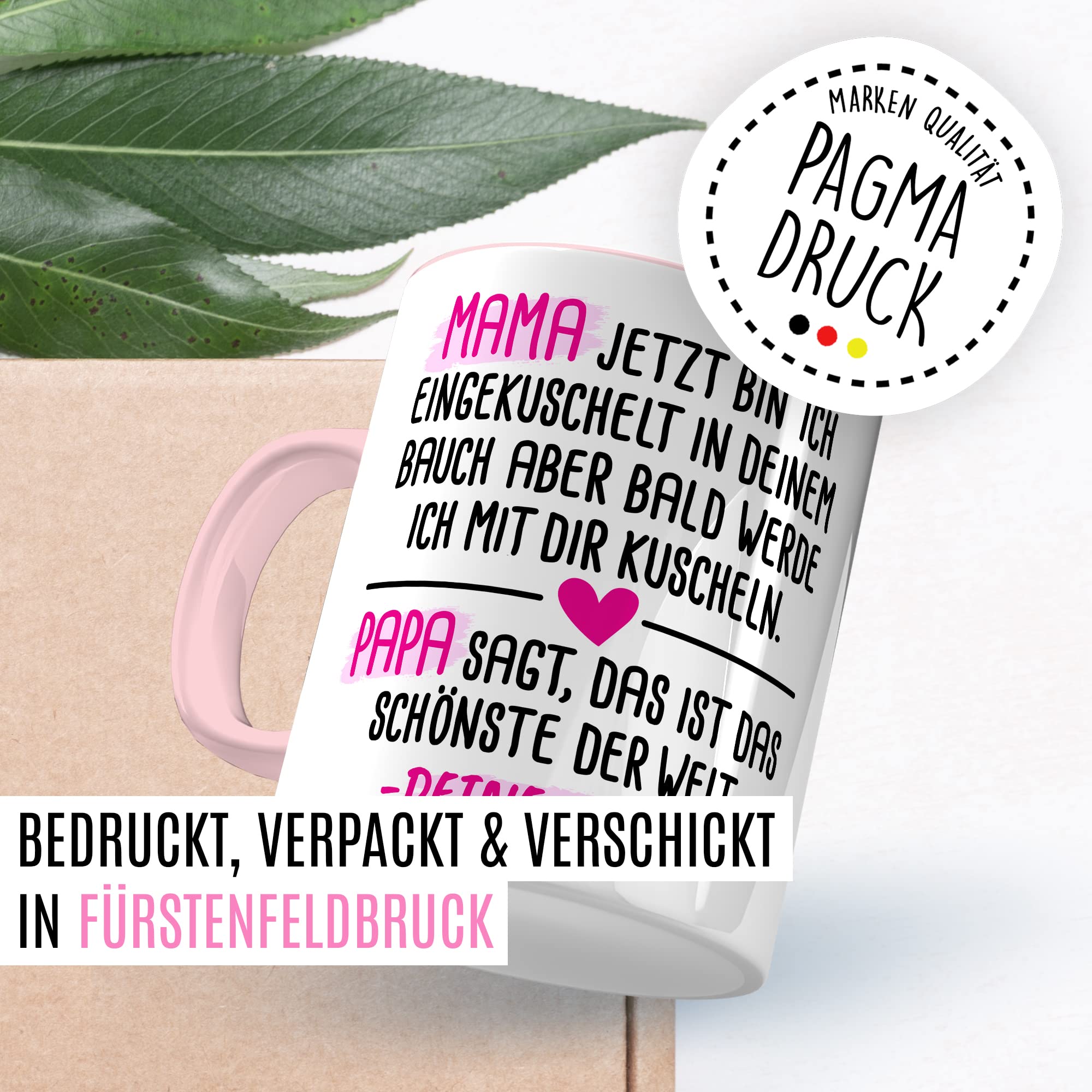 Tasse für Mama / Papa mit "dein Bäuchlein" Motiv - Geschenk für werdende Mütter & Väter