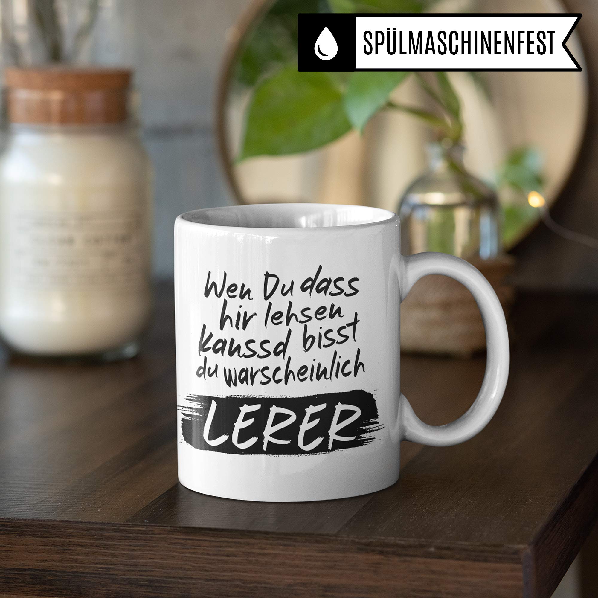 Pagma Druck Lehrer Tasse lustig, Geschenk für Lehrer, Deutsch Lehrer Tasse Geschenk, Grundschule Gymnasium Mittelschule Realschule Becher, Deutschlehrer Kaffeetasse Witz, Lehrerin Tasse