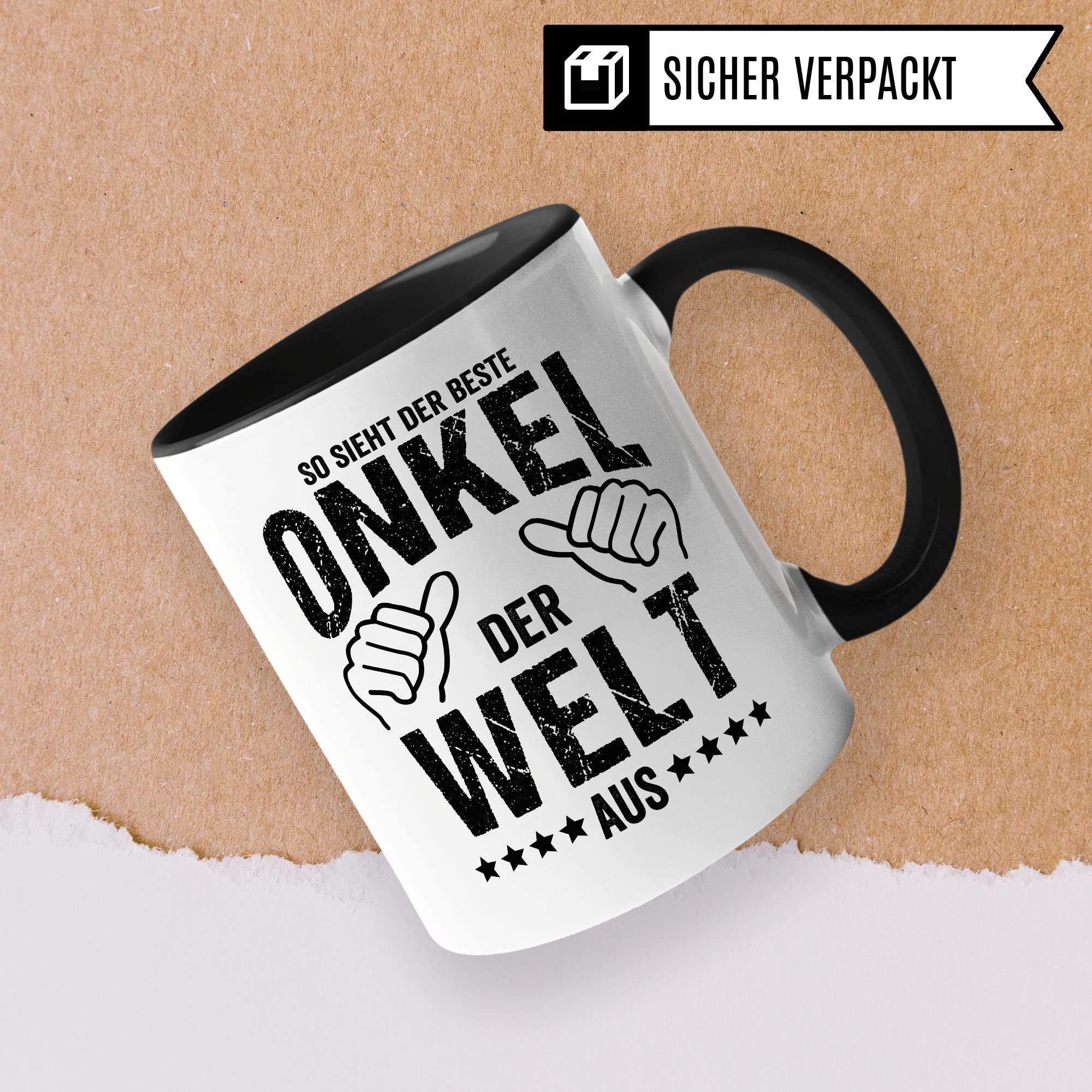 Patenonkel Tasse Geschenkidee Kaffeetasse Humor Witz Geschenk für Onkel Kaffeebecher Familien Becher