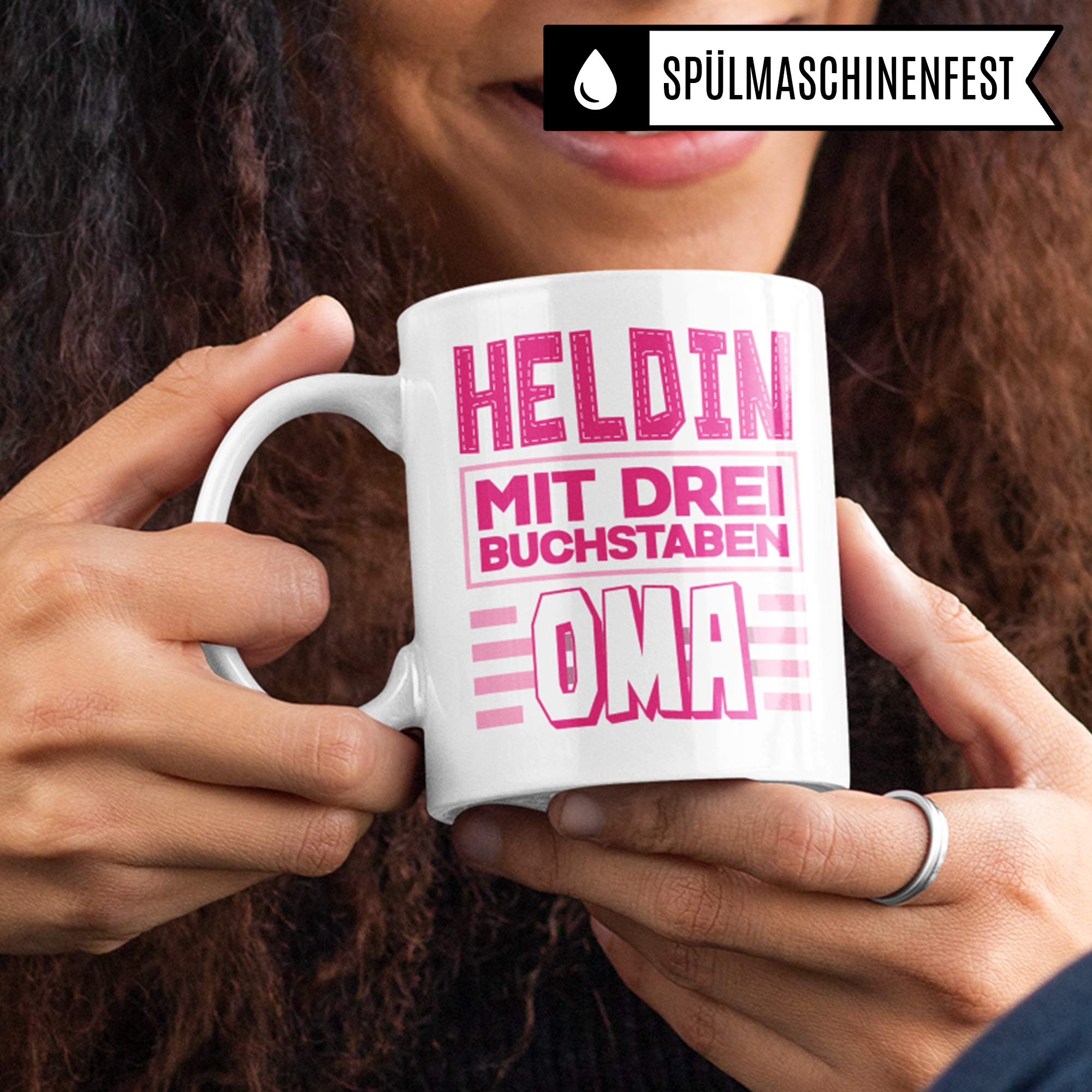 Oma Tasse mit Spruch Geschenk, Großmutter Becher Geschenkidee, Kaffeetasse für Omi mit Spruch, Großeltern Kaffeebecher